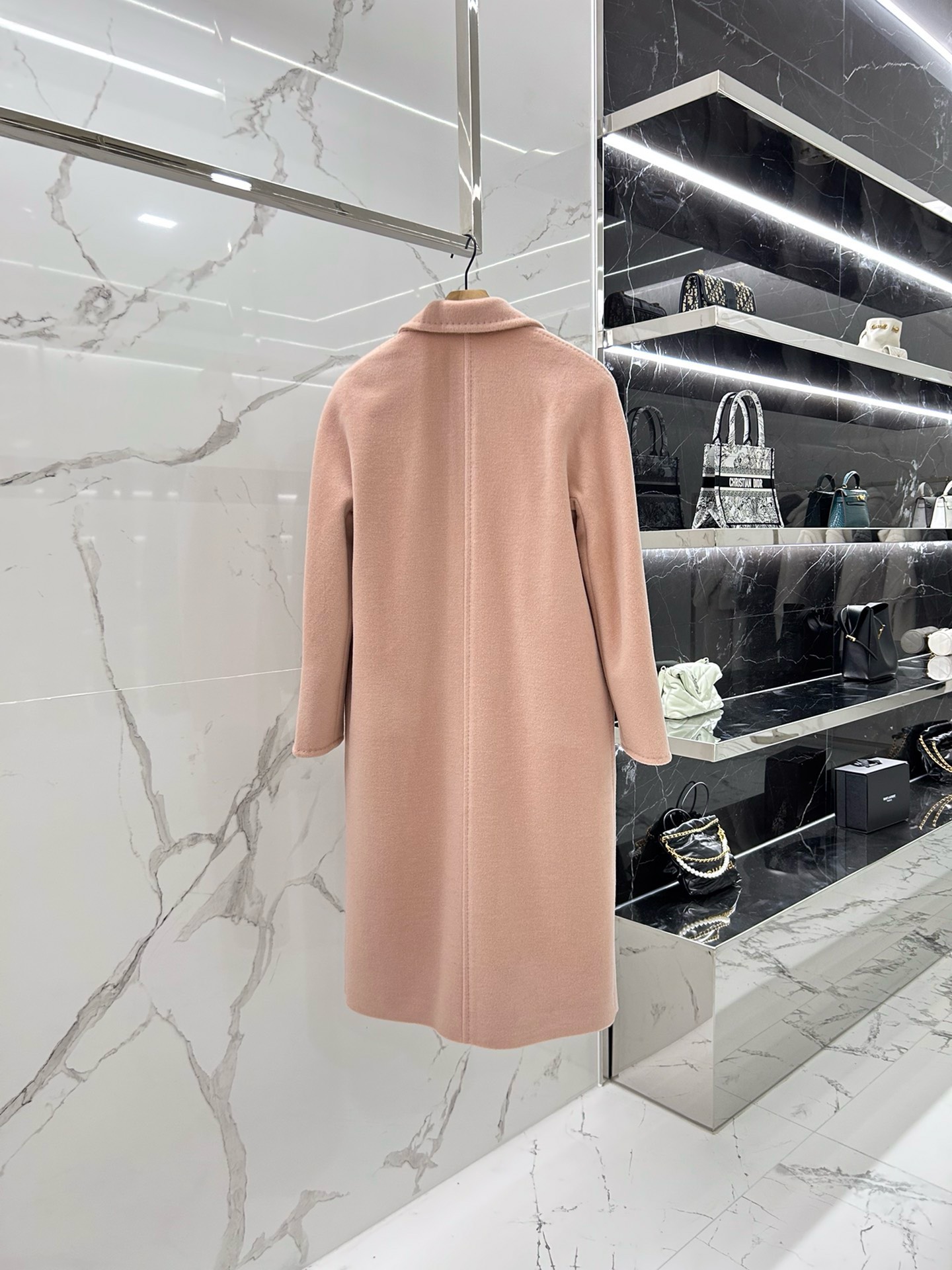 Bagsaaa Max Mara Pink Wool Long Coat