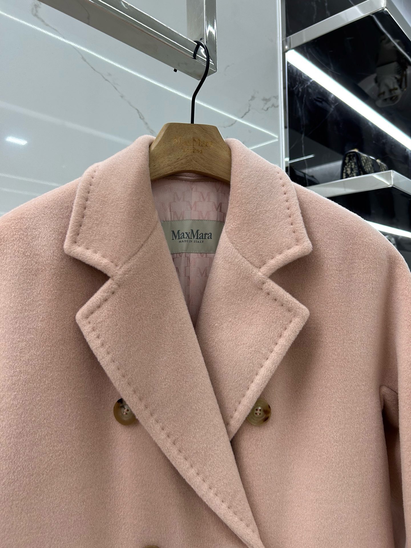 Bagsaaa Max Mara Pink Wool Long Coat