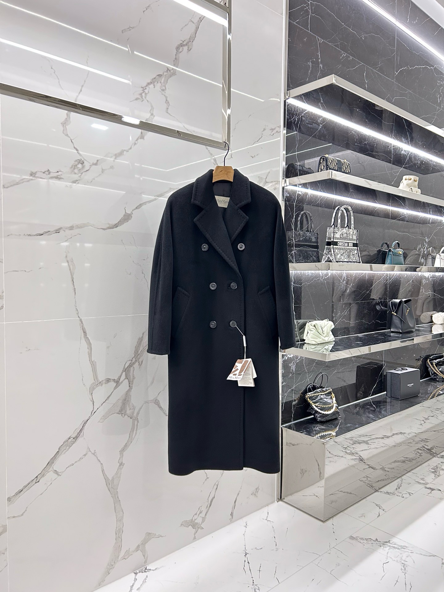 Bagsaaa Max Mara Black Wool Long Coat