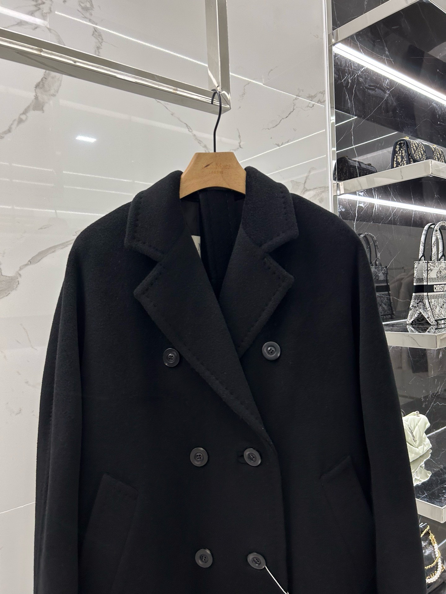 Bagsaaa Max Mara Black Wool Long Coat