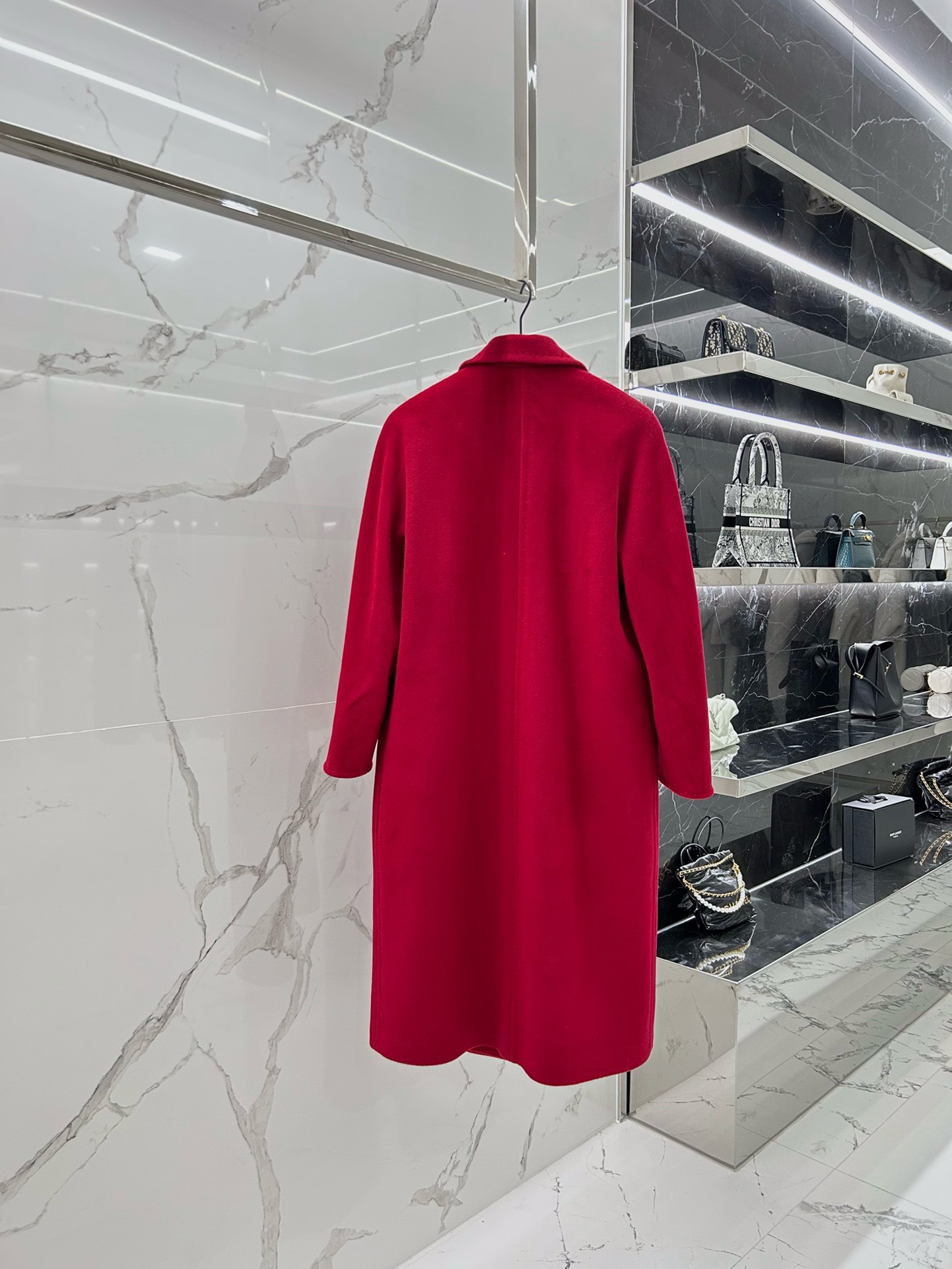 Bagsaaa Max Mara Red Wool Long Coat
