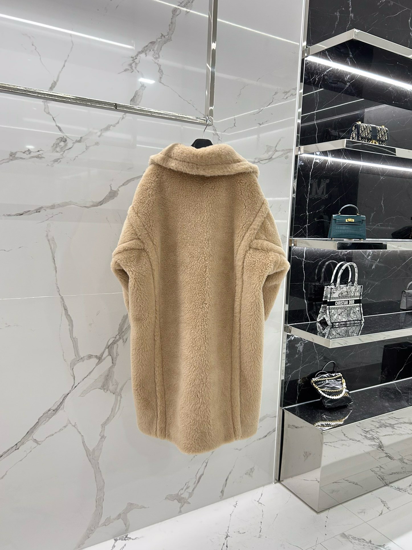 Bagsaaa Max Mara Shearling Long Coat Brown