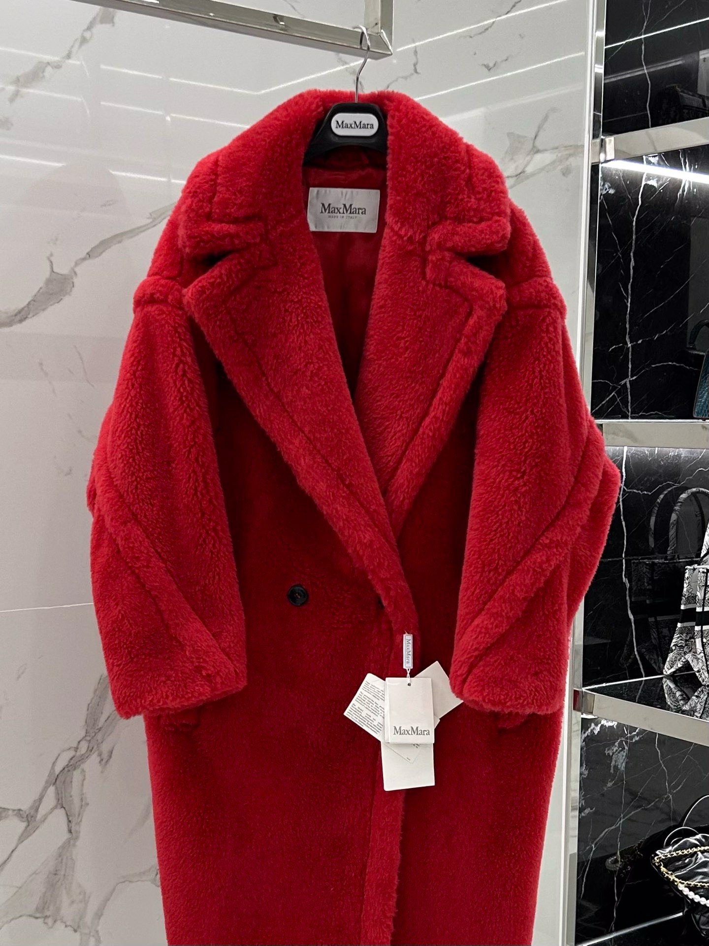 Bagsaaa Max Mara Shearling Long Coat Red
