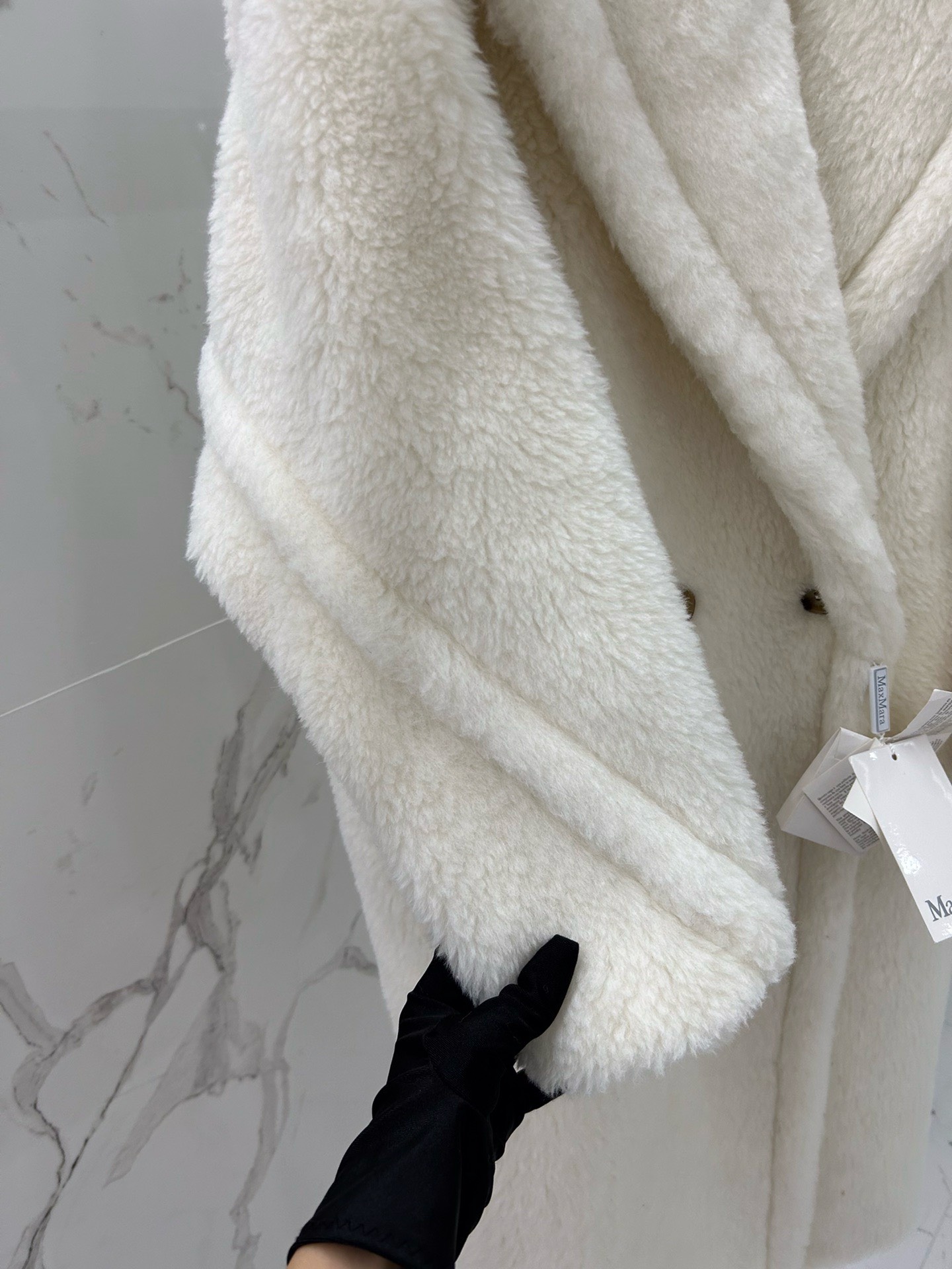 Bagsaaa Max Mara Shearling Long Coat White