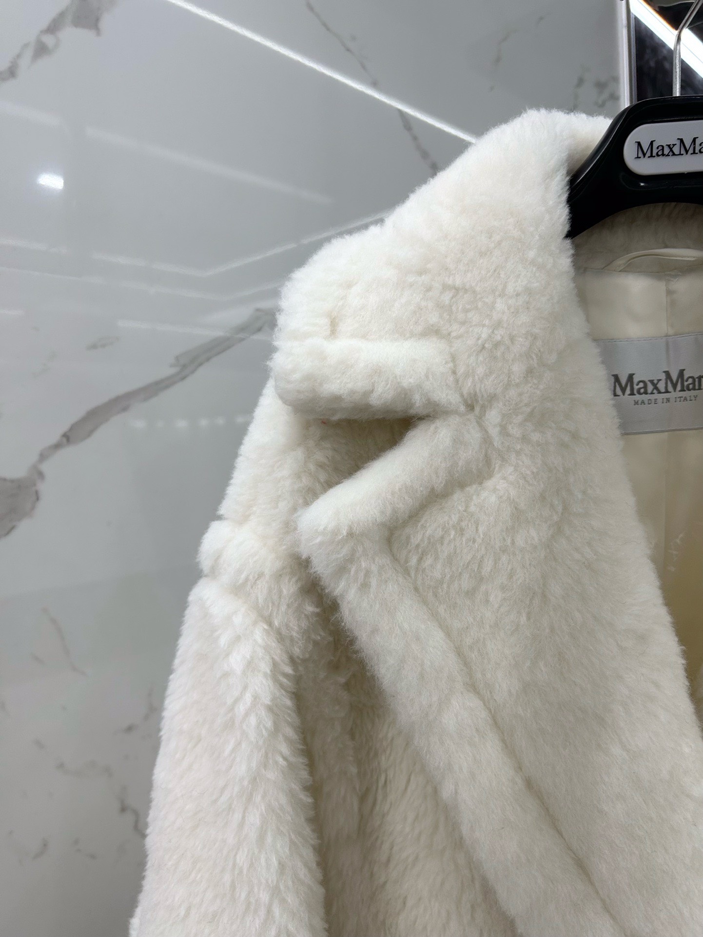 Bagsaaa Max Mara Shearling Long Coat White