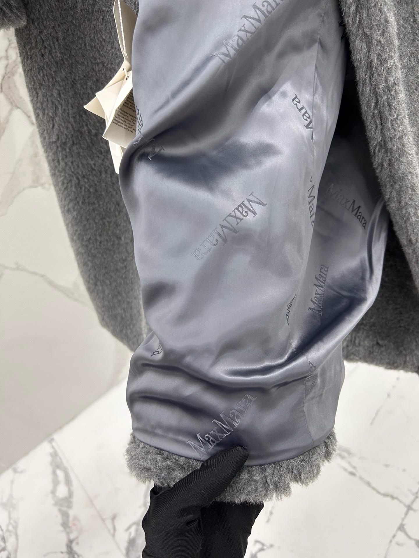 Bagsaaa Max Mara Shearling Long Coat Grey