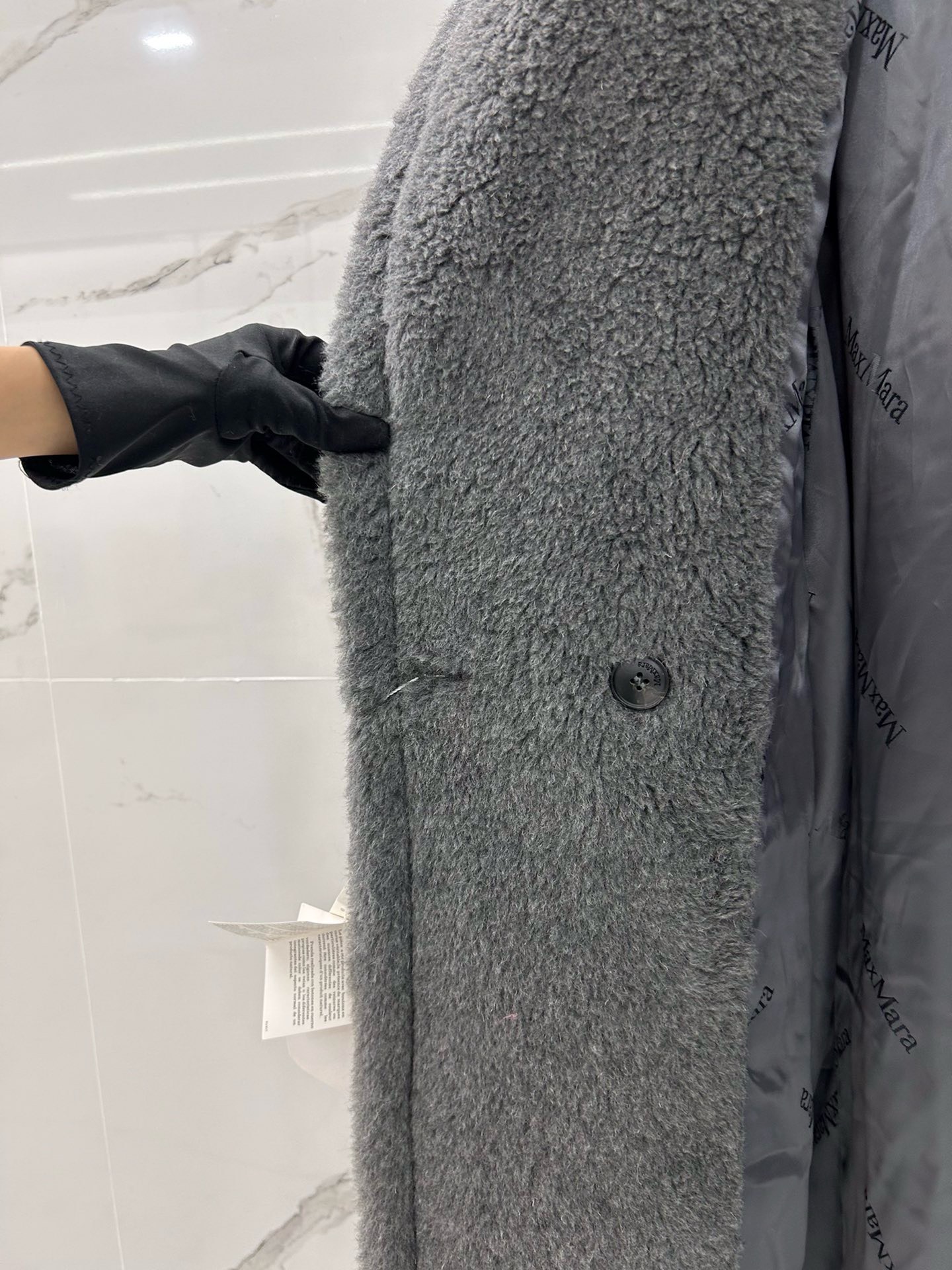 Bagsaaa Max Mara Shearling Long Coat Grey