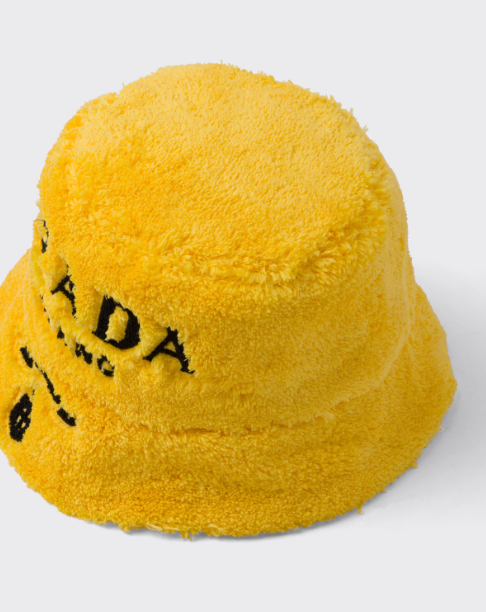 Bagsaaa Pra*a Terrycloth bucket hat yellow
