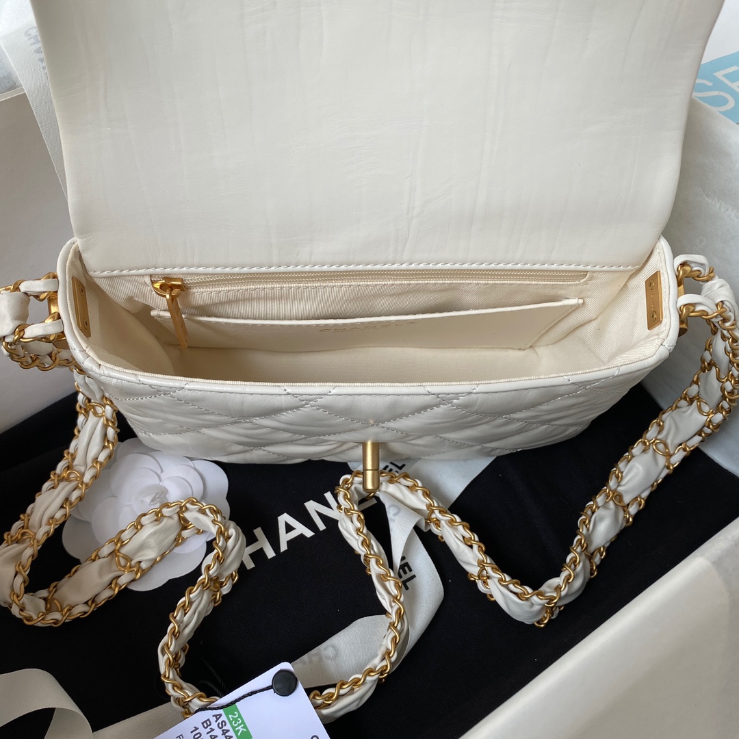 Bagsaaa Ch**el 19 Flap Bag 23k White - 13.5*20.5*5cm