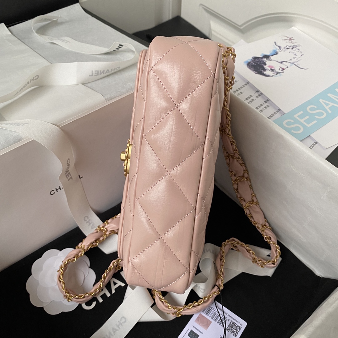 Bagsaaa Ch**el 19 Flap Bag 23k Pink - 13.5*20.5*5cm