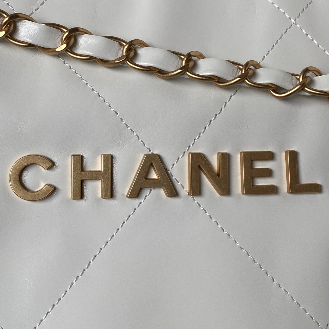 Bagsaaa Ch**el 22 Bag White Gold Hardware - 30×45×8cm