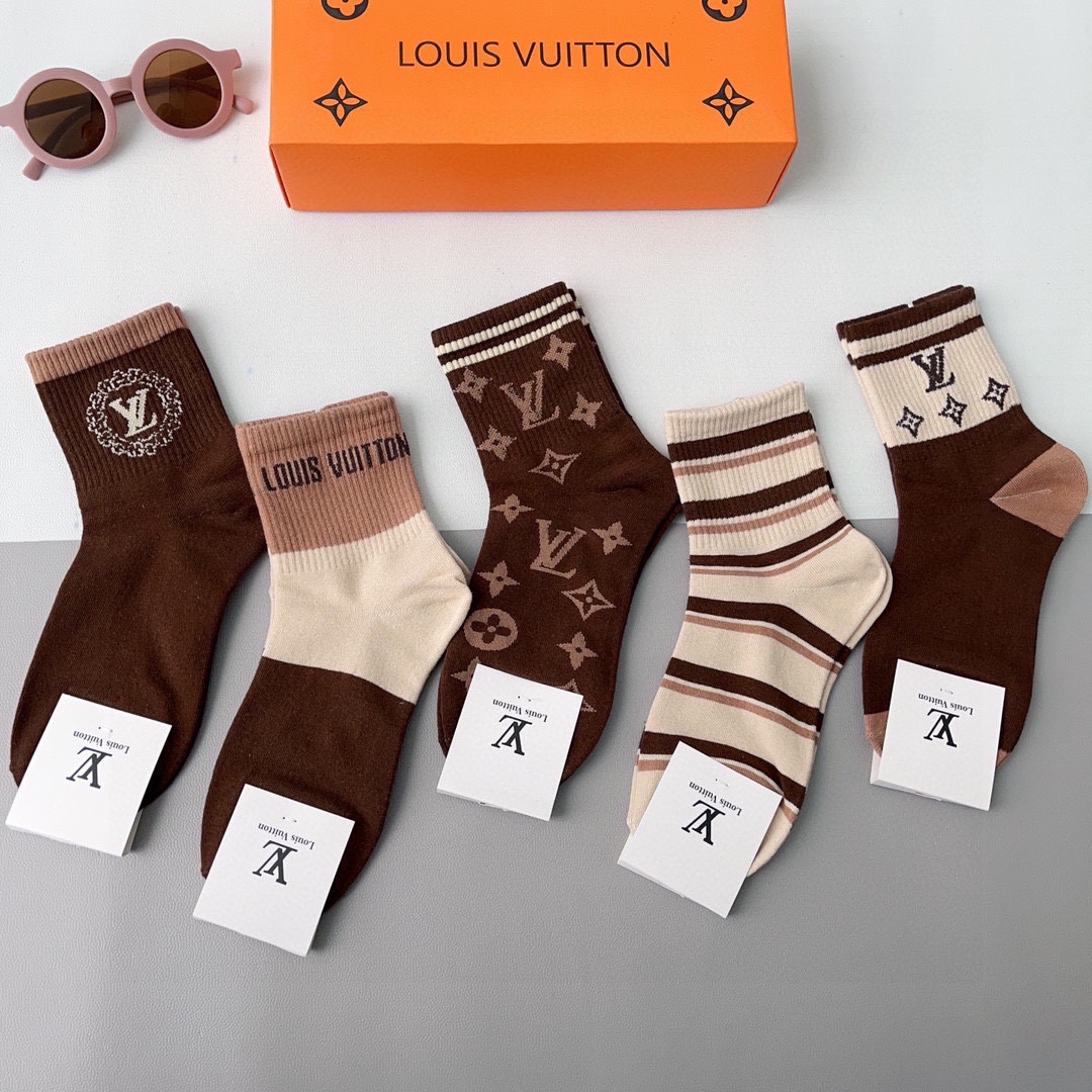 Bagsaaa Set L0vis Vvtt0n Socks 5 colors