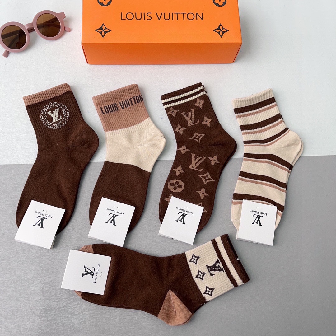 Bagsaaa Set L0vis Vvtt0n Socks 5 colors