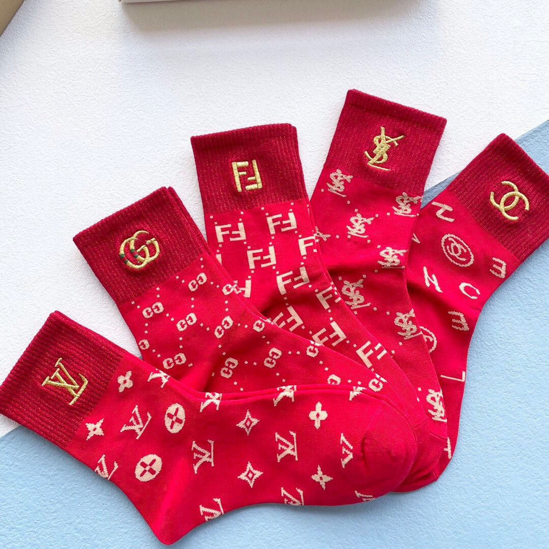 Bagsaaa Set Ch**el Red Socks 5 brands