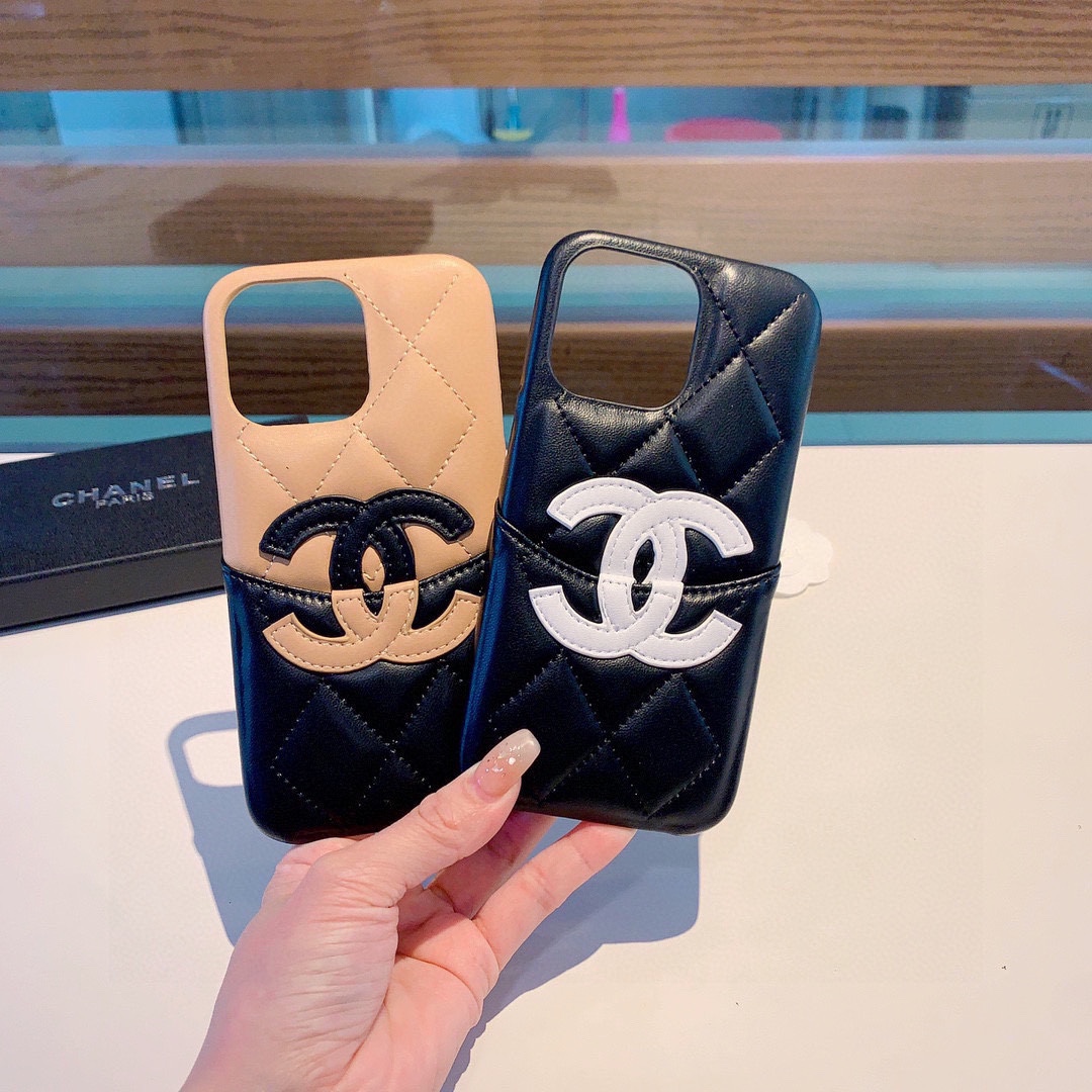 Bagsaa Ch**el Phone Case 2 quilted pattern 2 colors