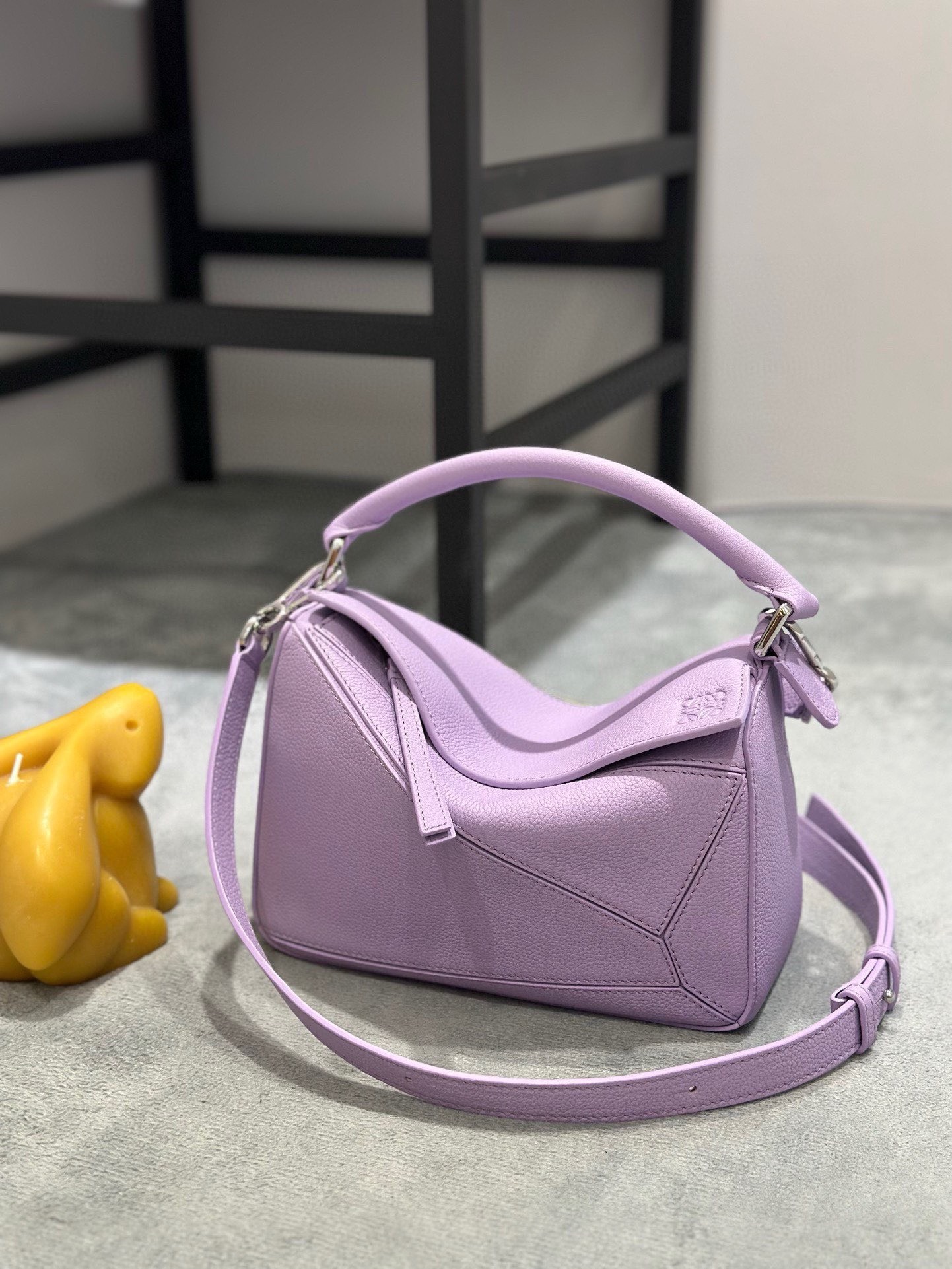 Bagsaaa L0ew* Puzzle Purple Bag - 24x10x14cm