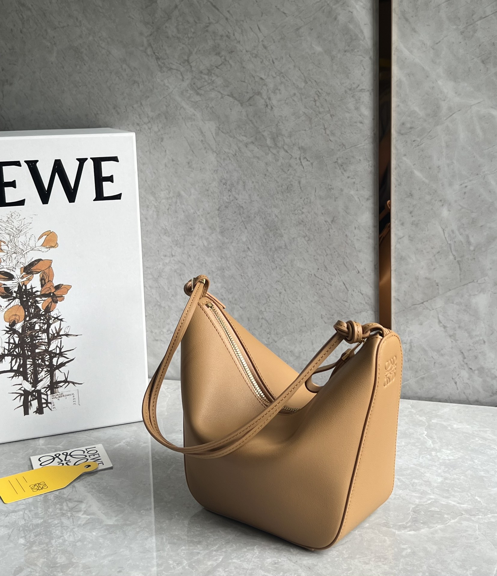 Bagsaaa L0ew* Hammock Hobo Bag in classsic calfskin brown - 28*17*9.5cm