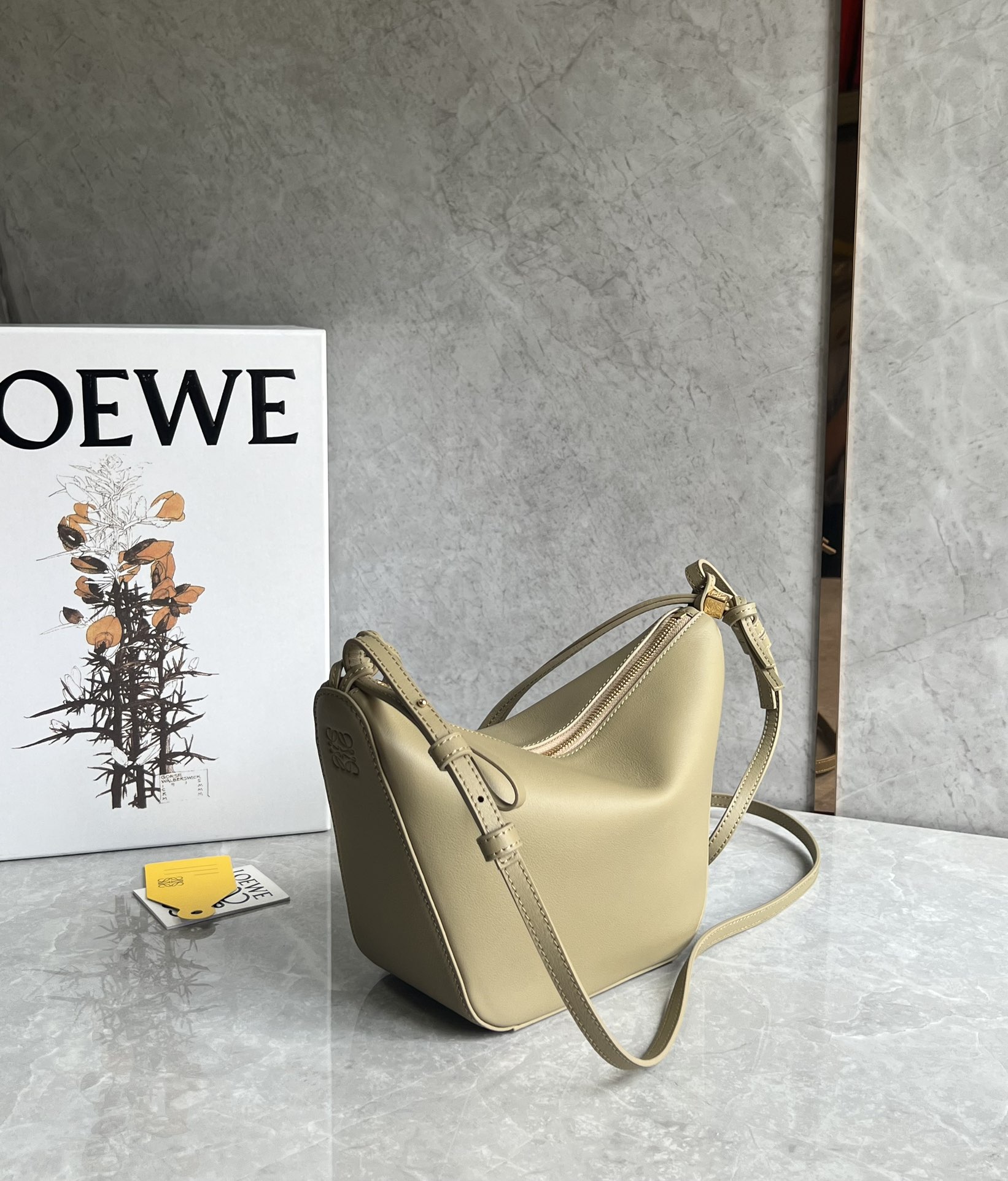 Bagsaaa L0ew* Hammock Hobo Bag in classsic calfskin beige - 28*17*9.5cm