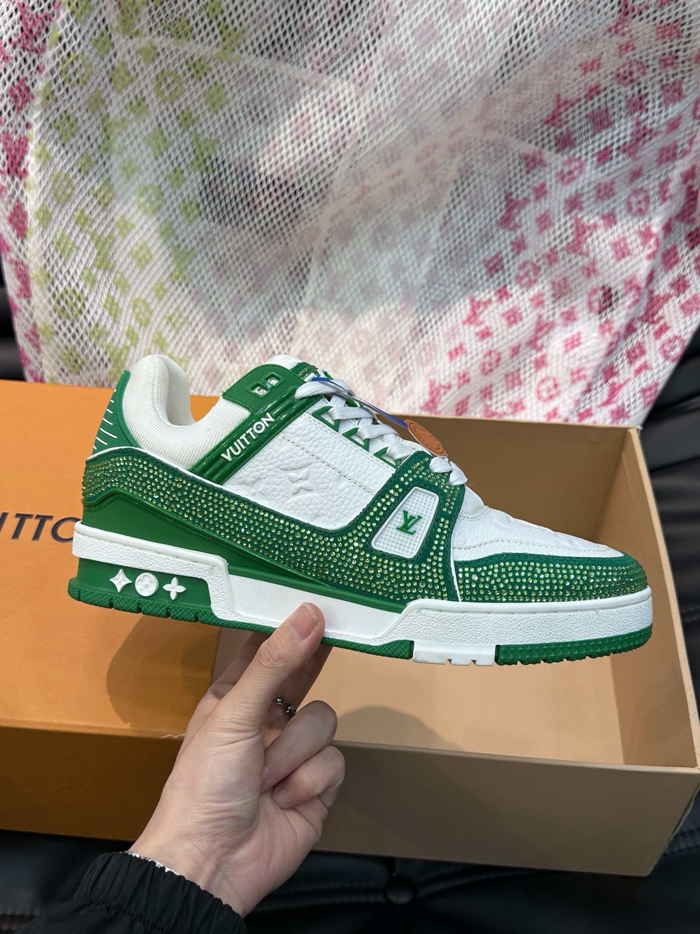 Bagsaa L0vis Vvtt0n Trainer Sneaker Green crystals
