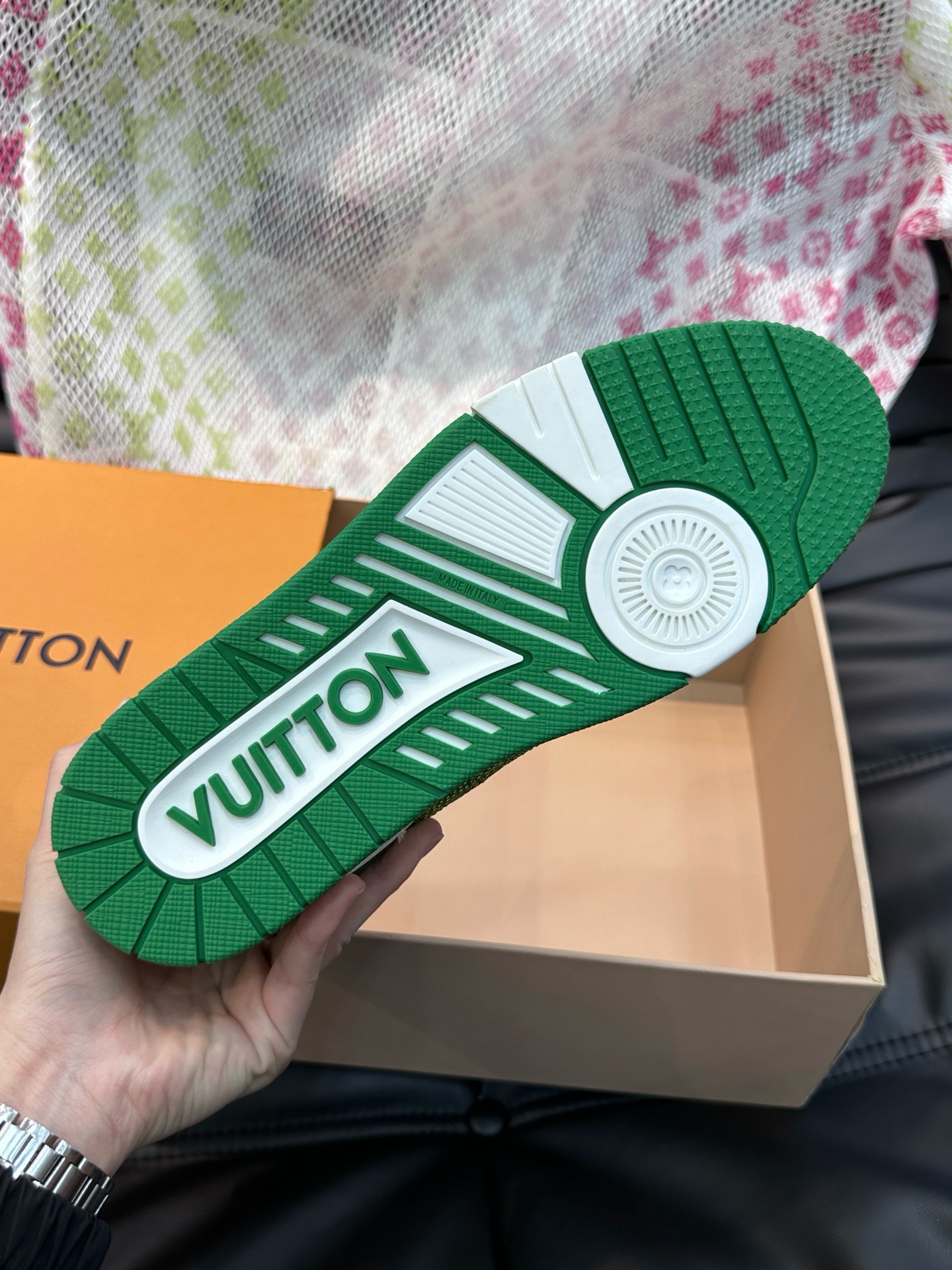 Bagsaa L0vis Vvtt0n Trainer Sneaker Green crystals