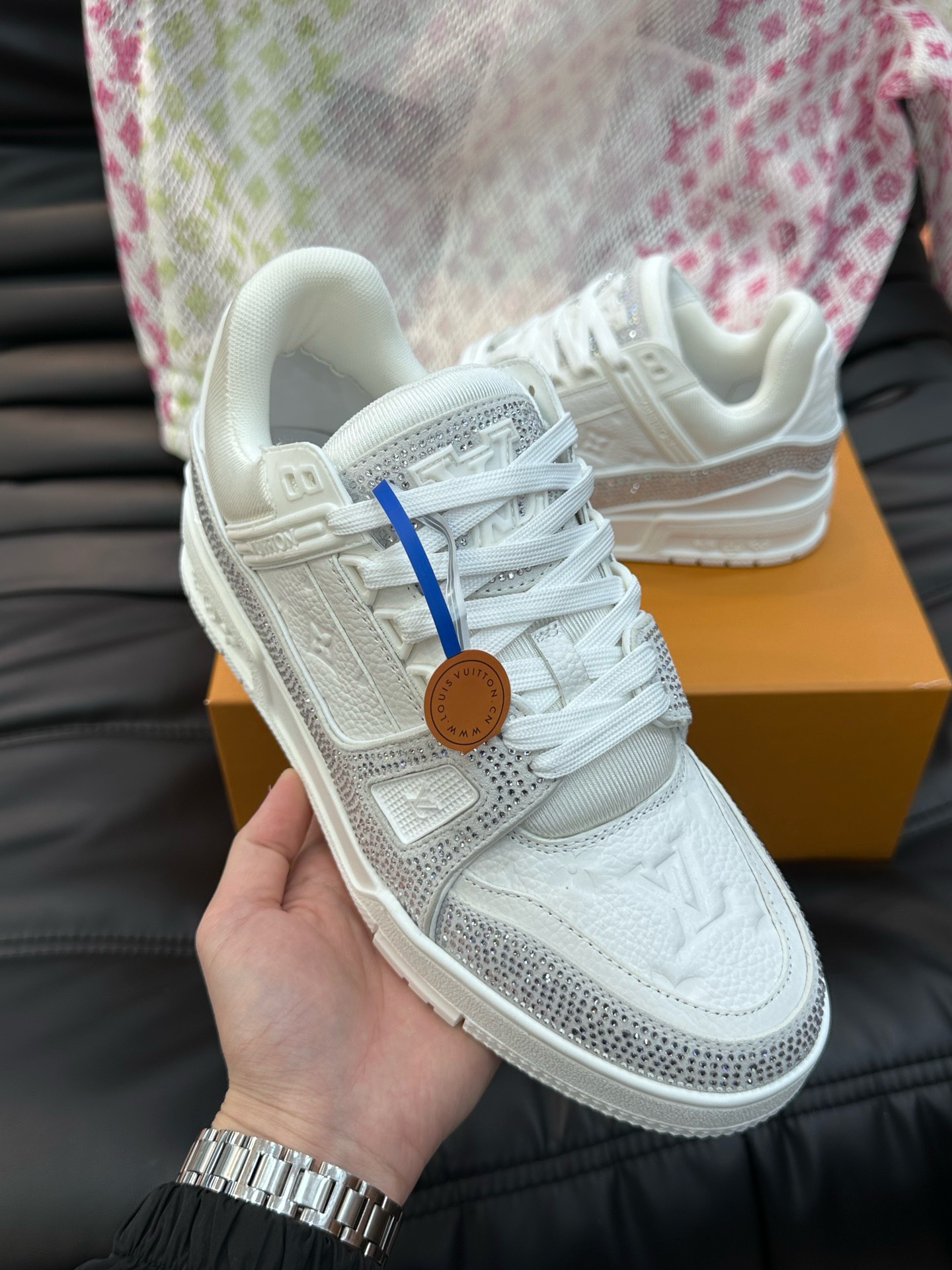 Bagsaa L0vis Vvtt0n Trainer Sneaker White crystals