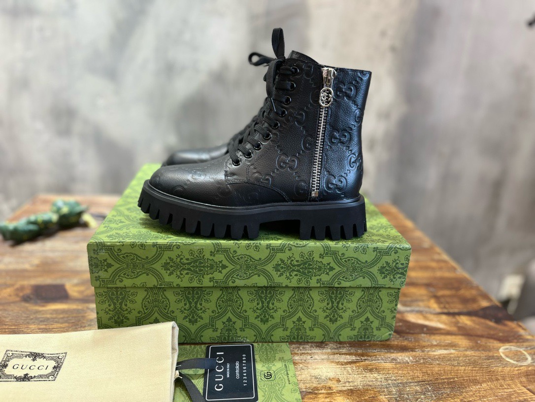 Bagsaaa Gvc*1 Black GG Leather Boot