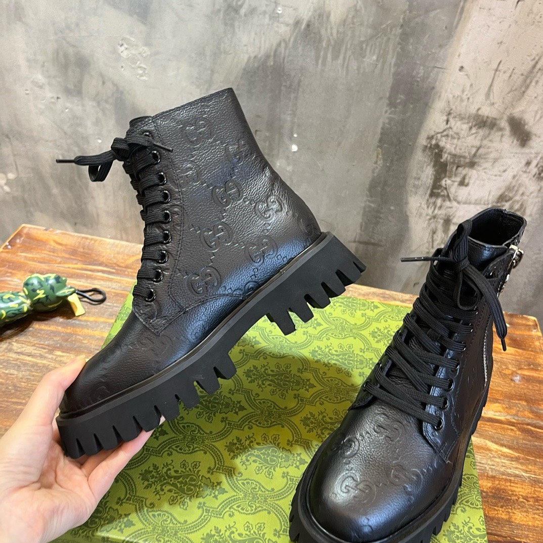 Bagsaaa Gvc*1 Black GG Leather Boot
