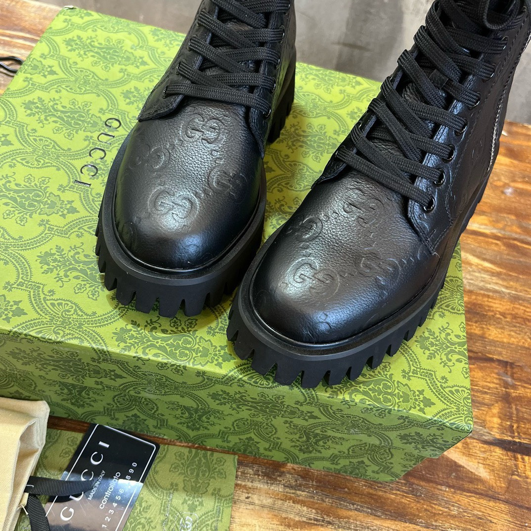Bagsaaa Gvc*1 Black GG Leather Boot