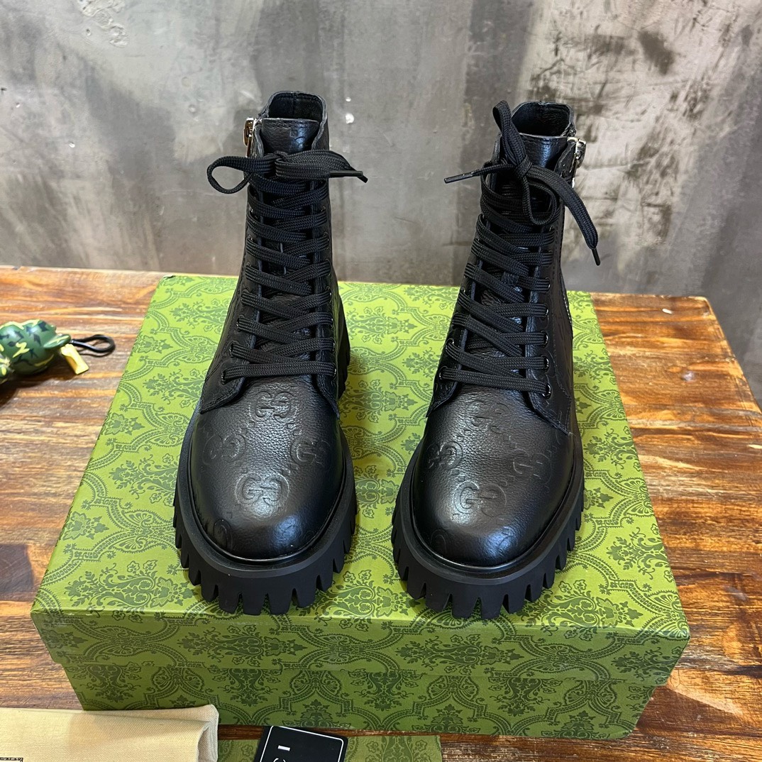 Bagsaaa Gvc*1 Black GG Leather Boot