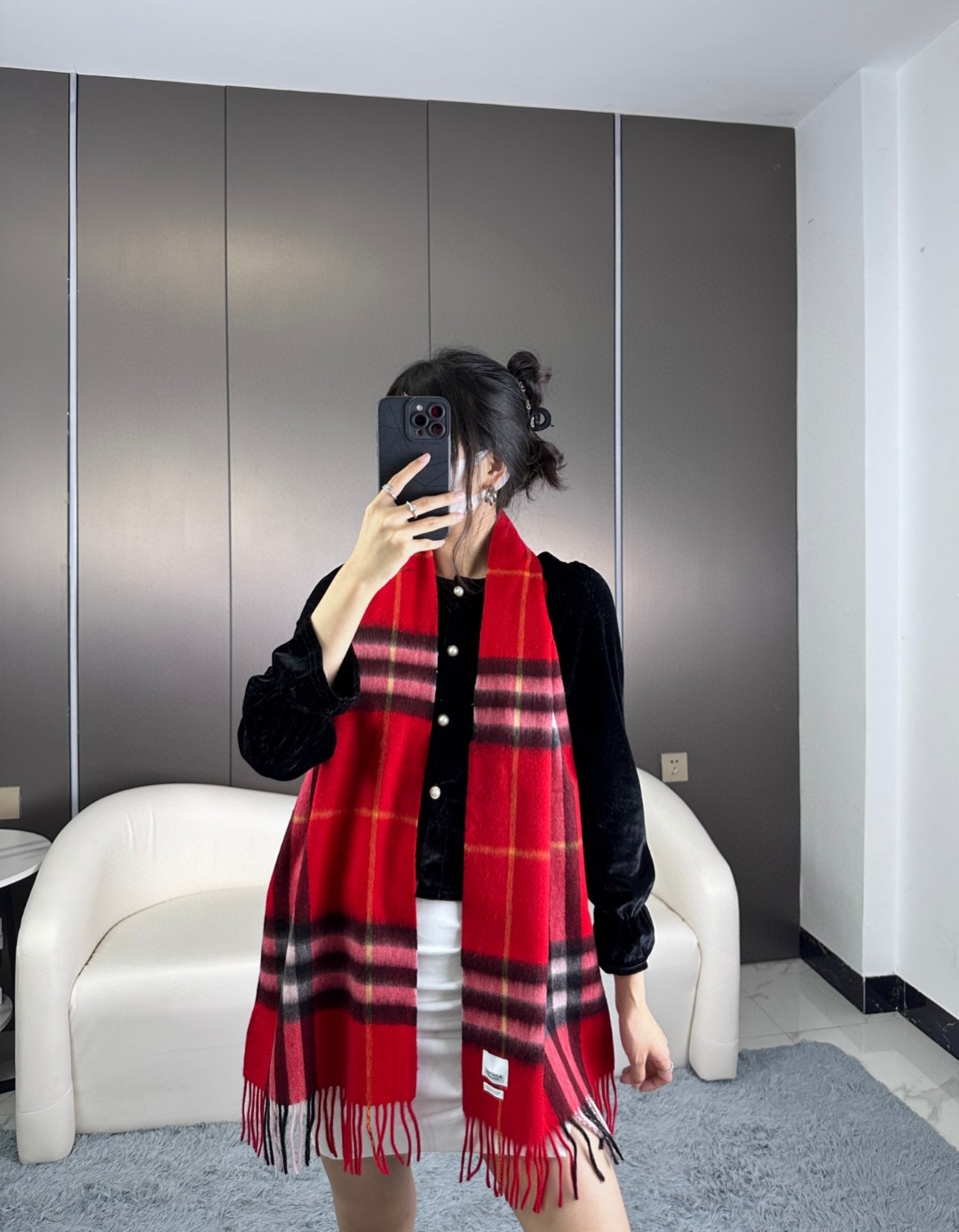 Bagsaaa Bv*b*rry Red Striped Scarf 