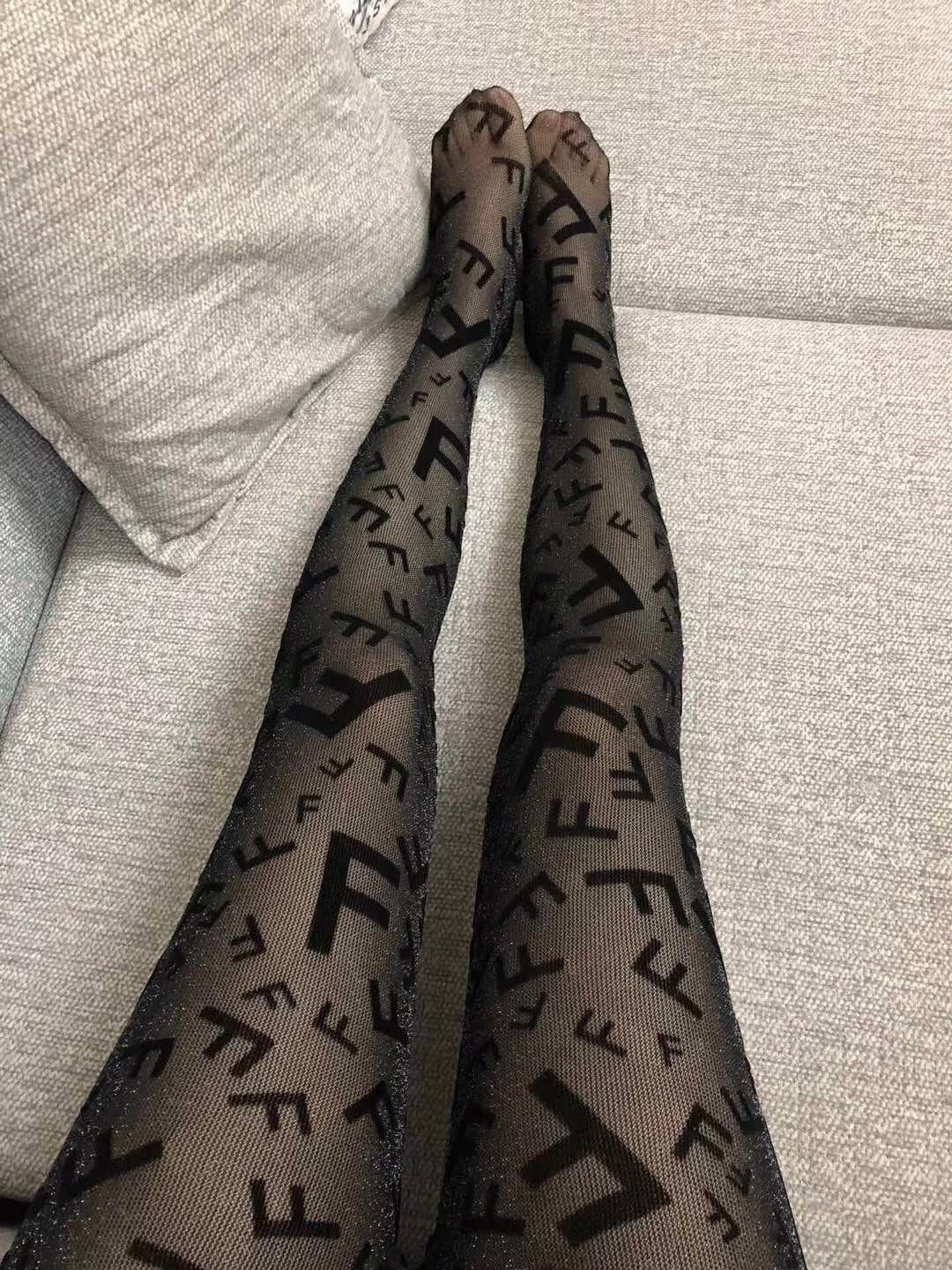 Bagsaaa F**di Black Tights With F Letters