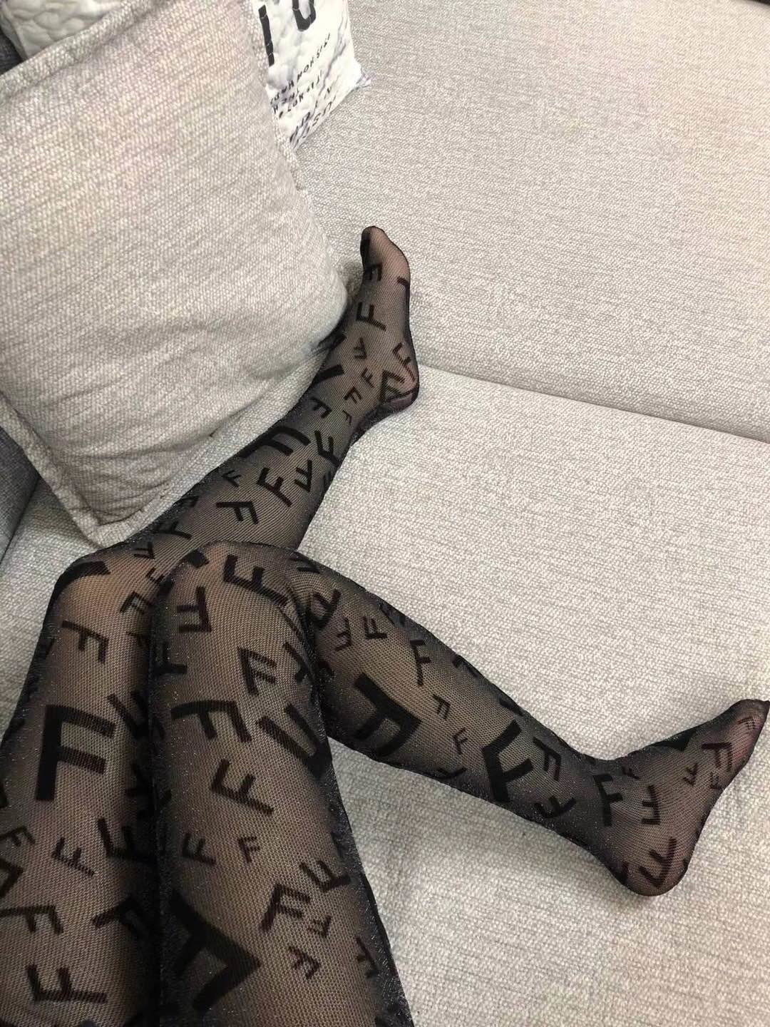 Bagsaaa F**di Black Tights With F Letters