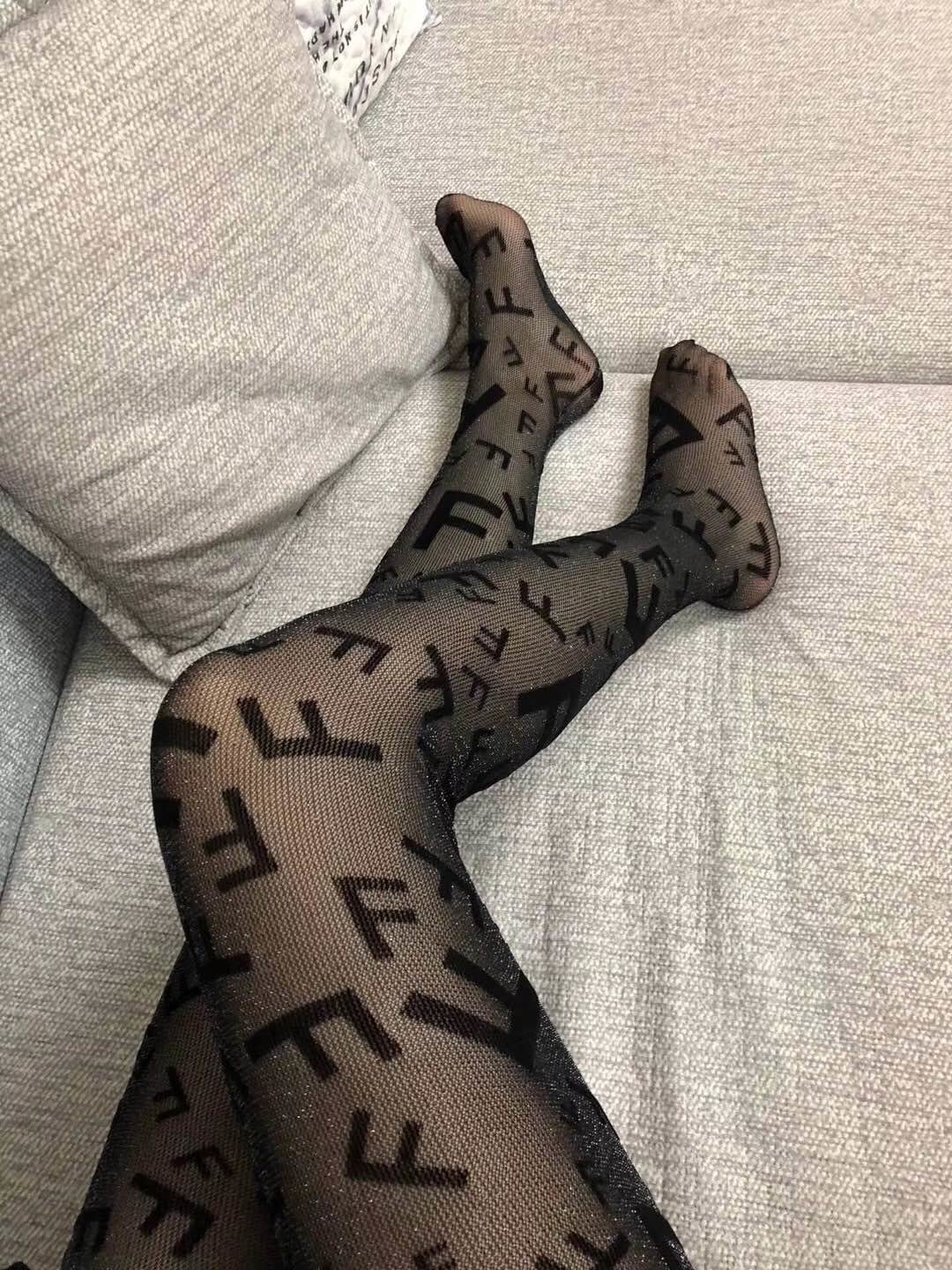 Bagsaaa F**di Black Tights With F Letters