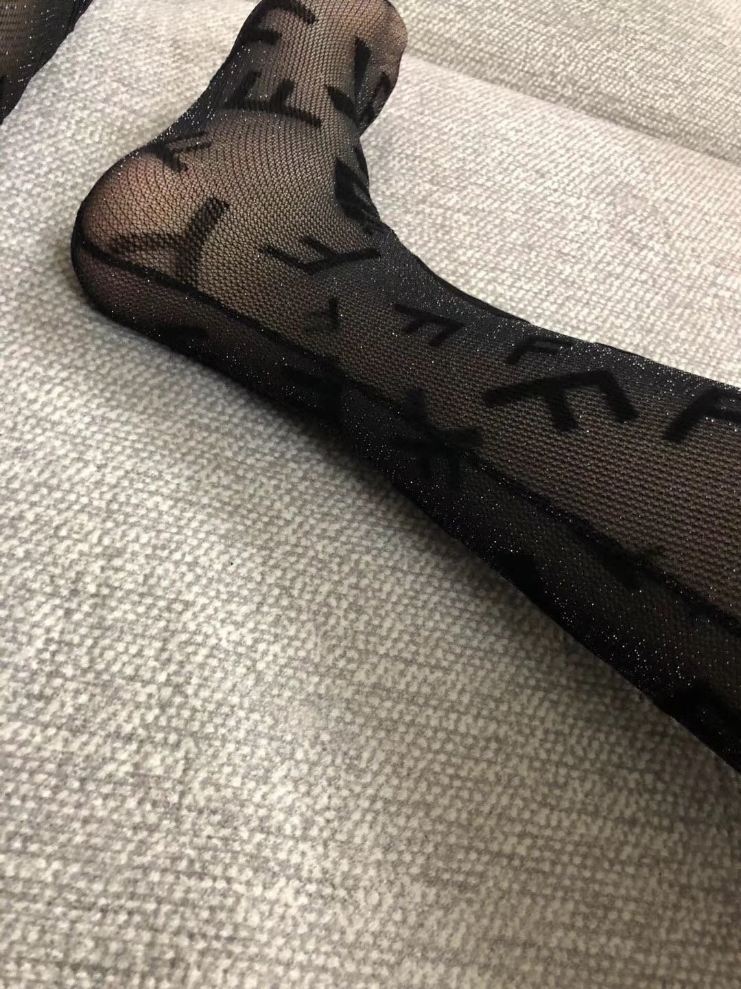 Bagsaaa F**di Black Tights With F Letters