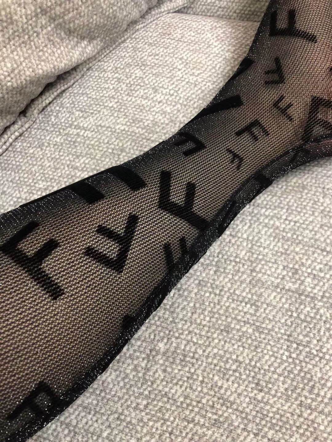 Bagsaaa F**di Black Tights With F Letters