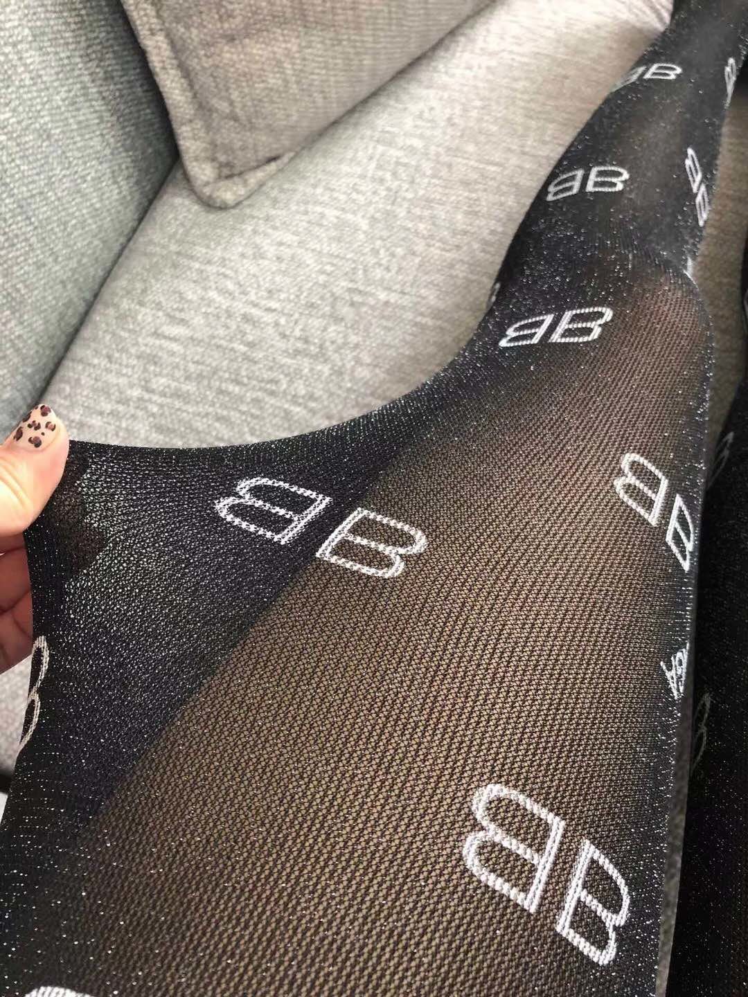 Bagsaaa Ba1en*iaga Black Tights With Large "B" Logo