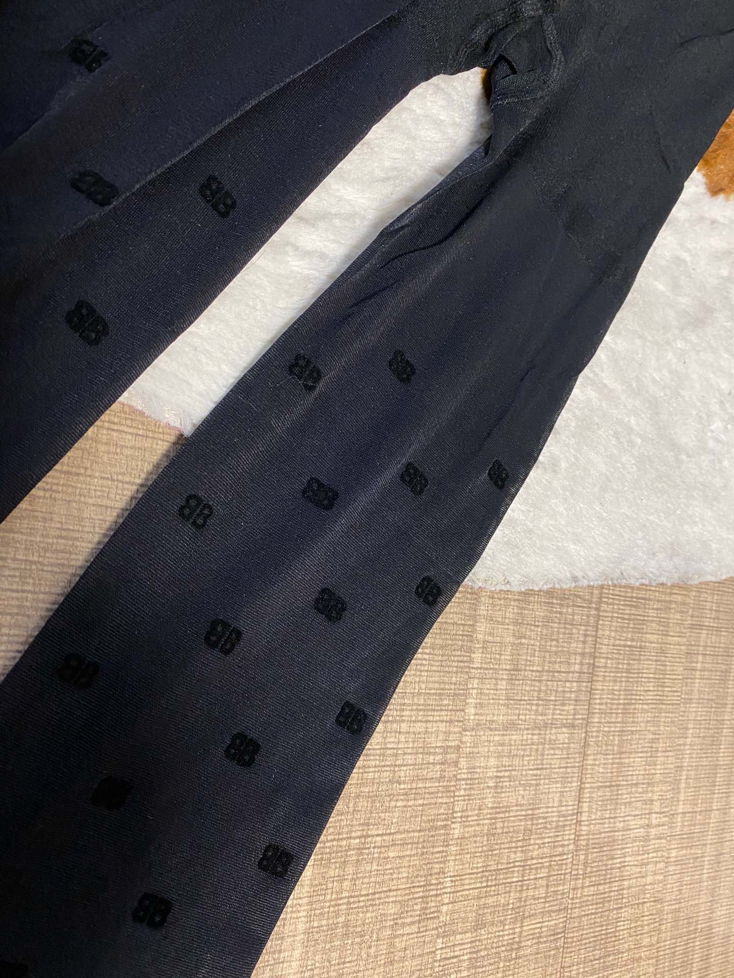 Bagsaaa Ba1en*iaga Black Tights With Black Small "B" Logo