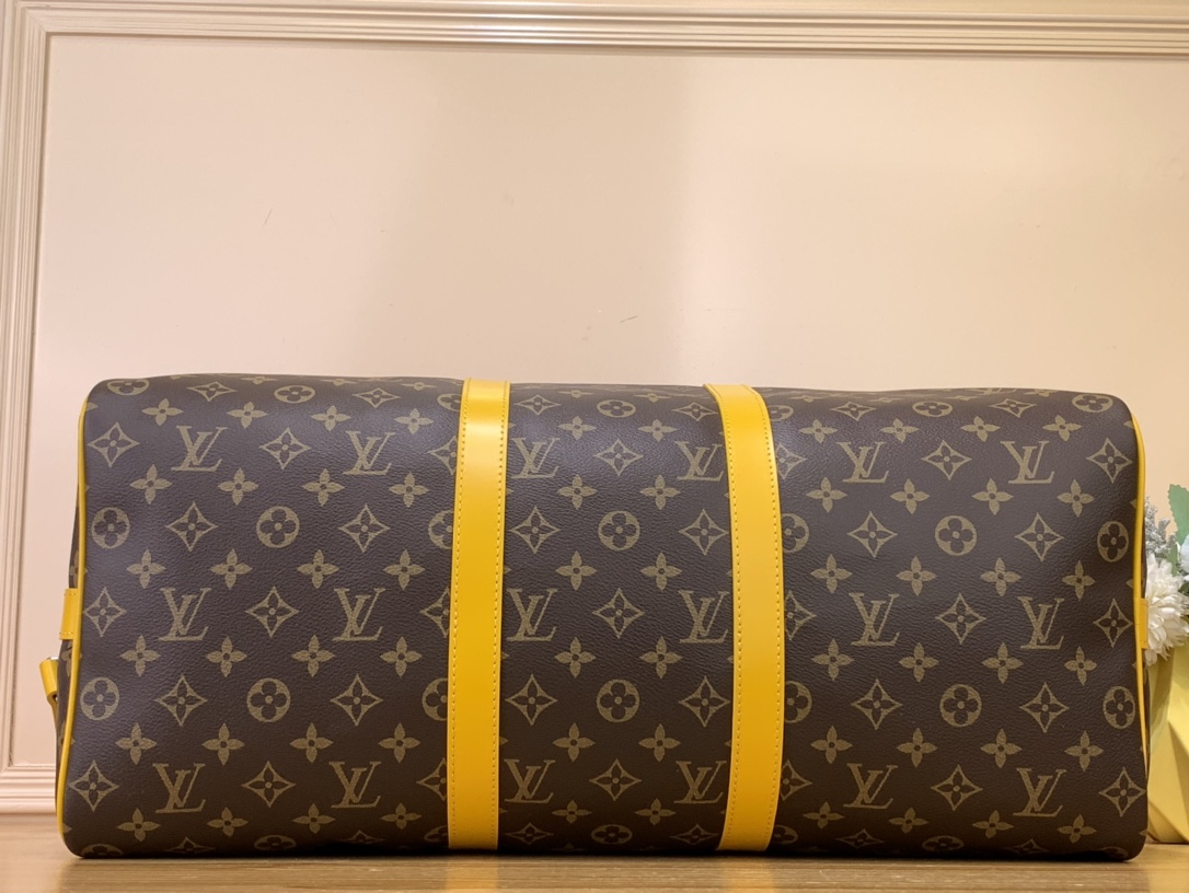 Bagsaaa L0vis Vvtt0n Keepall Bandoulière 50 Monogram Macassar Yellow - 50x29x23cm