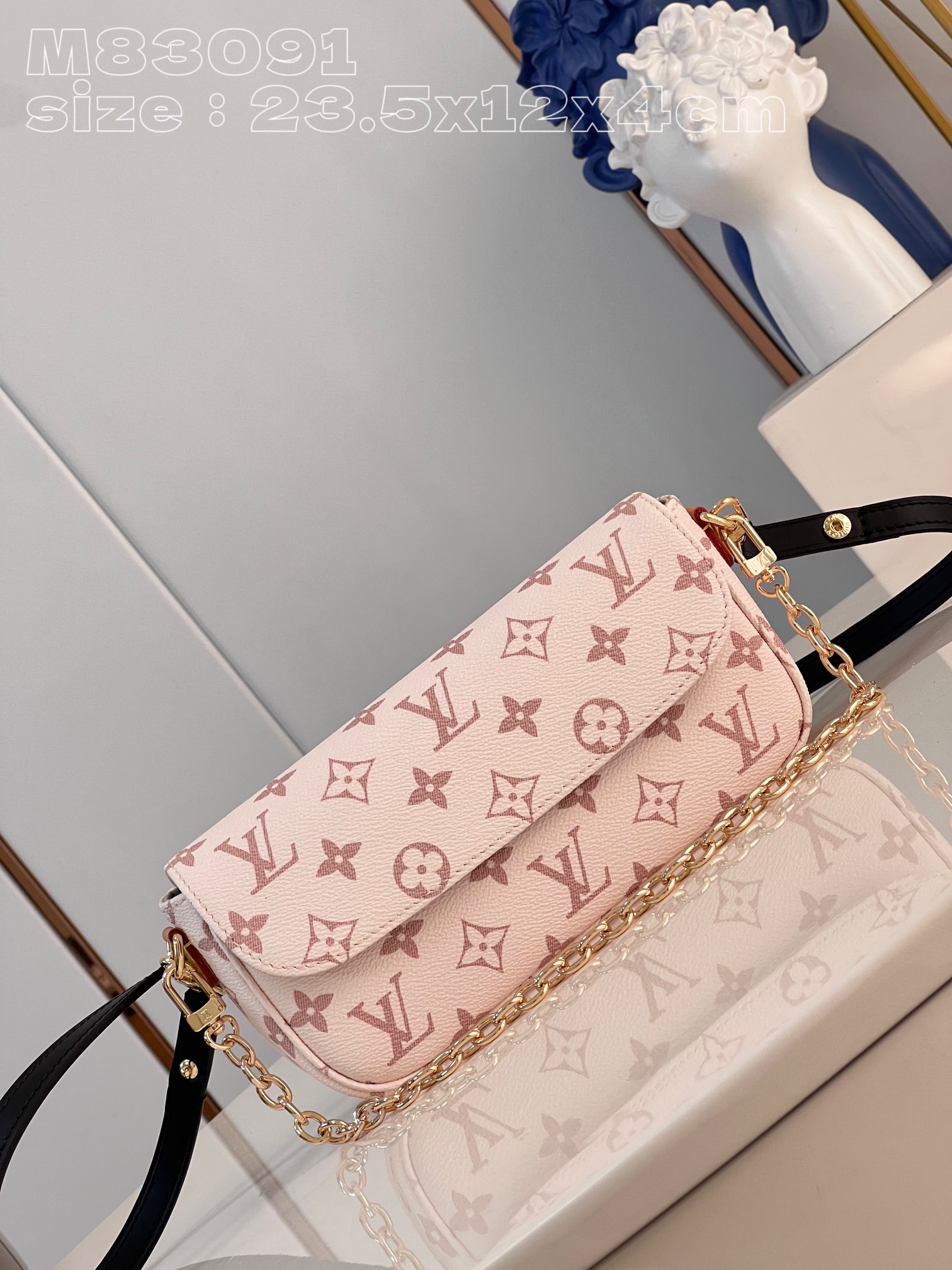 Bagsaaa L0vis Vvtt0n Wallet On Chain Ivy Pink - 23.5 x 12 x 4.3 cm