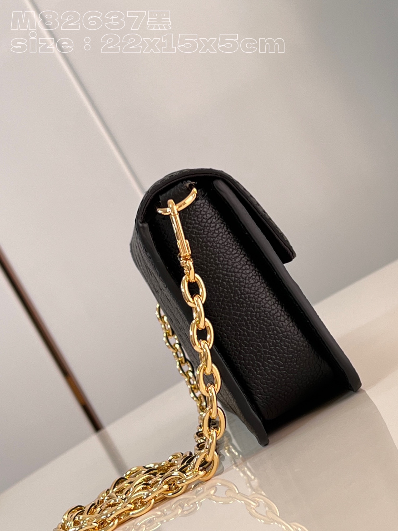 Bagsaaa L0vis Vvtt0n Wallet On Chain Metis Black Bag - 22 x 15 x 5.5cm