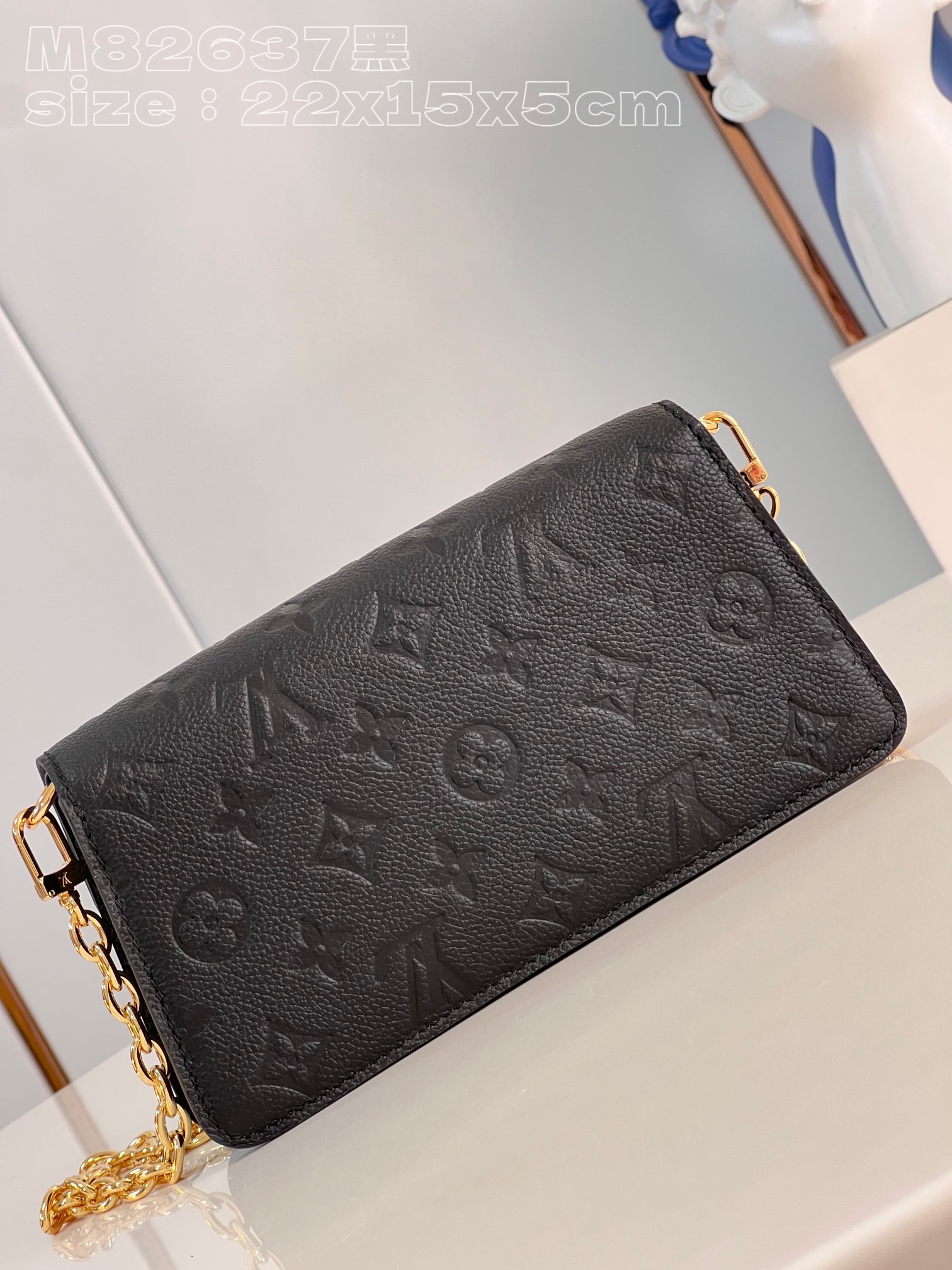 Bagsaaa L0vis Vvtt0n Wallet On Chain Metis Black Bag - 22 x 15 x 5.5cm