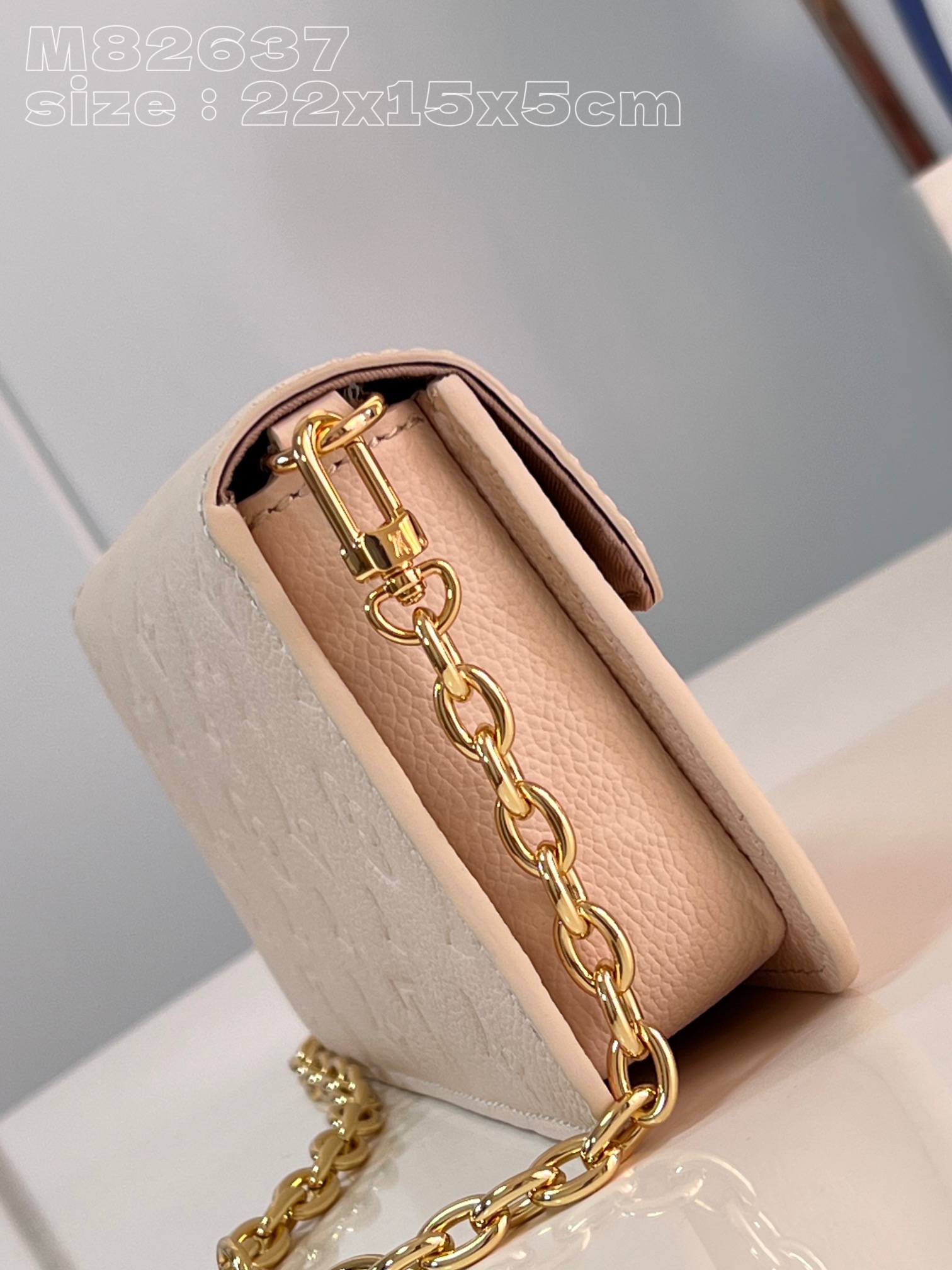 Bagsaaa L0vis Vvtt0n Wallet On Chain Metis Cream Bag - 22 x 15 x 5.5cm
