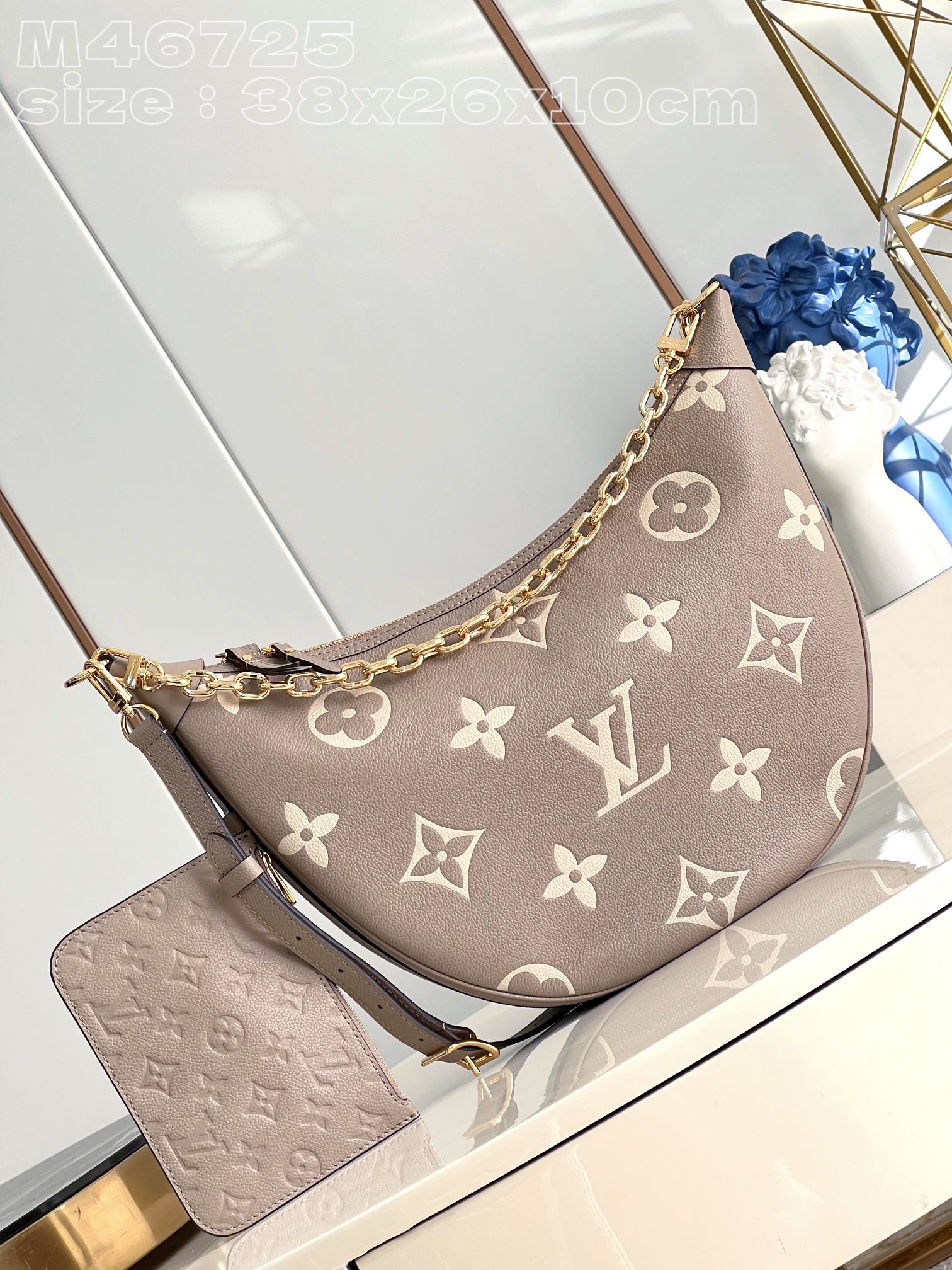 Bagsaaa L0vis Vvtt0n Loop Hobo Monogram Empreinte Taupe - 38x26x10cm