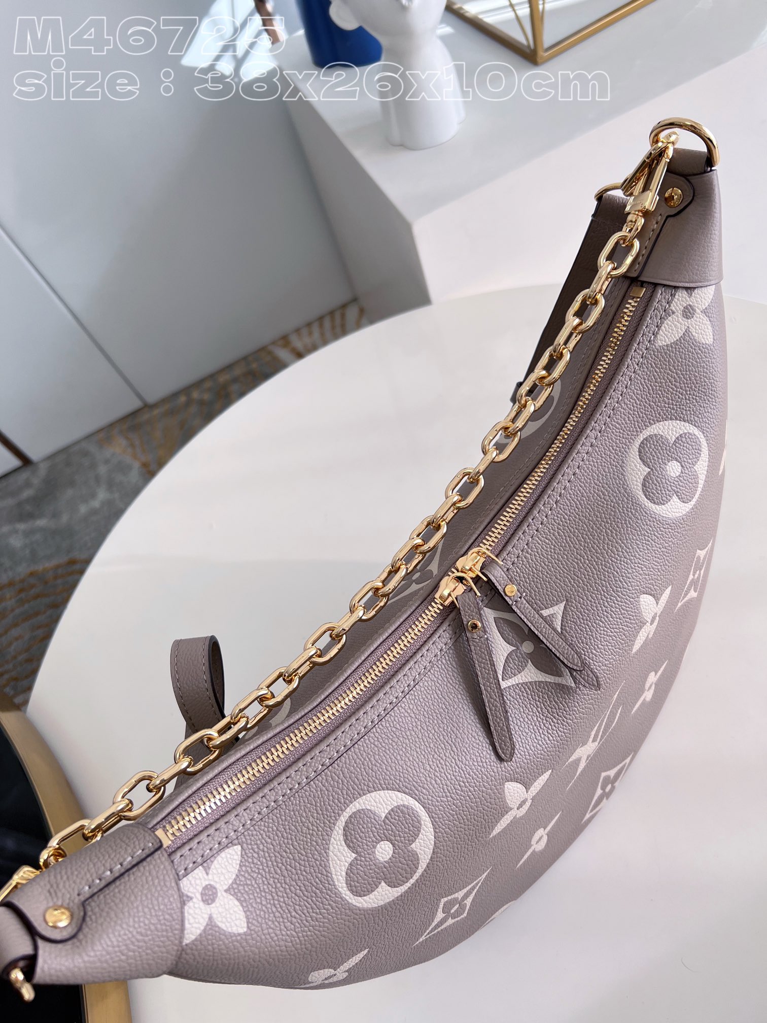 Bagsaaa L0vis Vvtt0n Loop Hobo Monogram Empreinte Taupe - 38x26x10cm