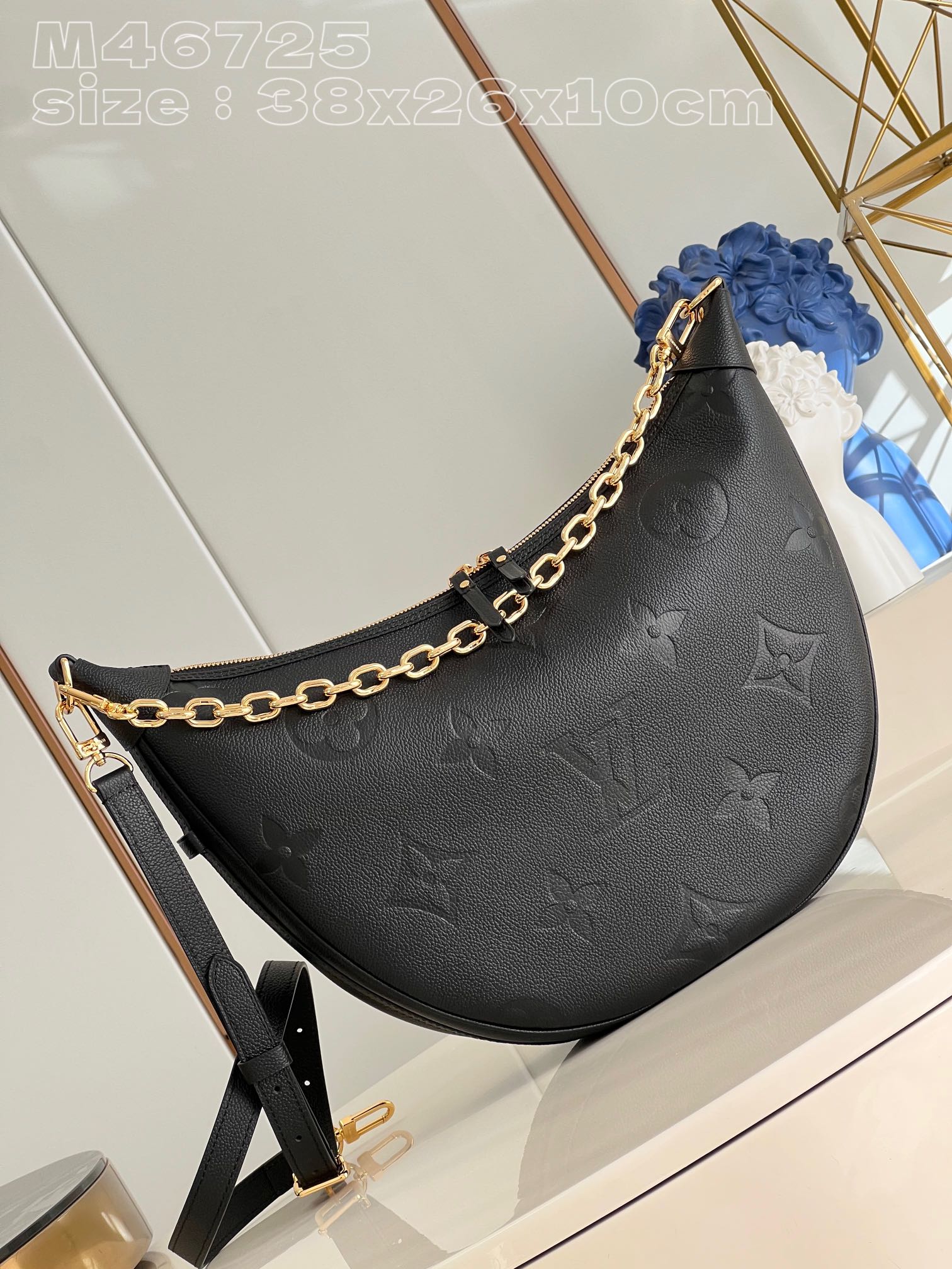 Bagsaaa L0vis Vvtt0n Loop Hobo Monogram Empreinte Black - 38x26x10cm
