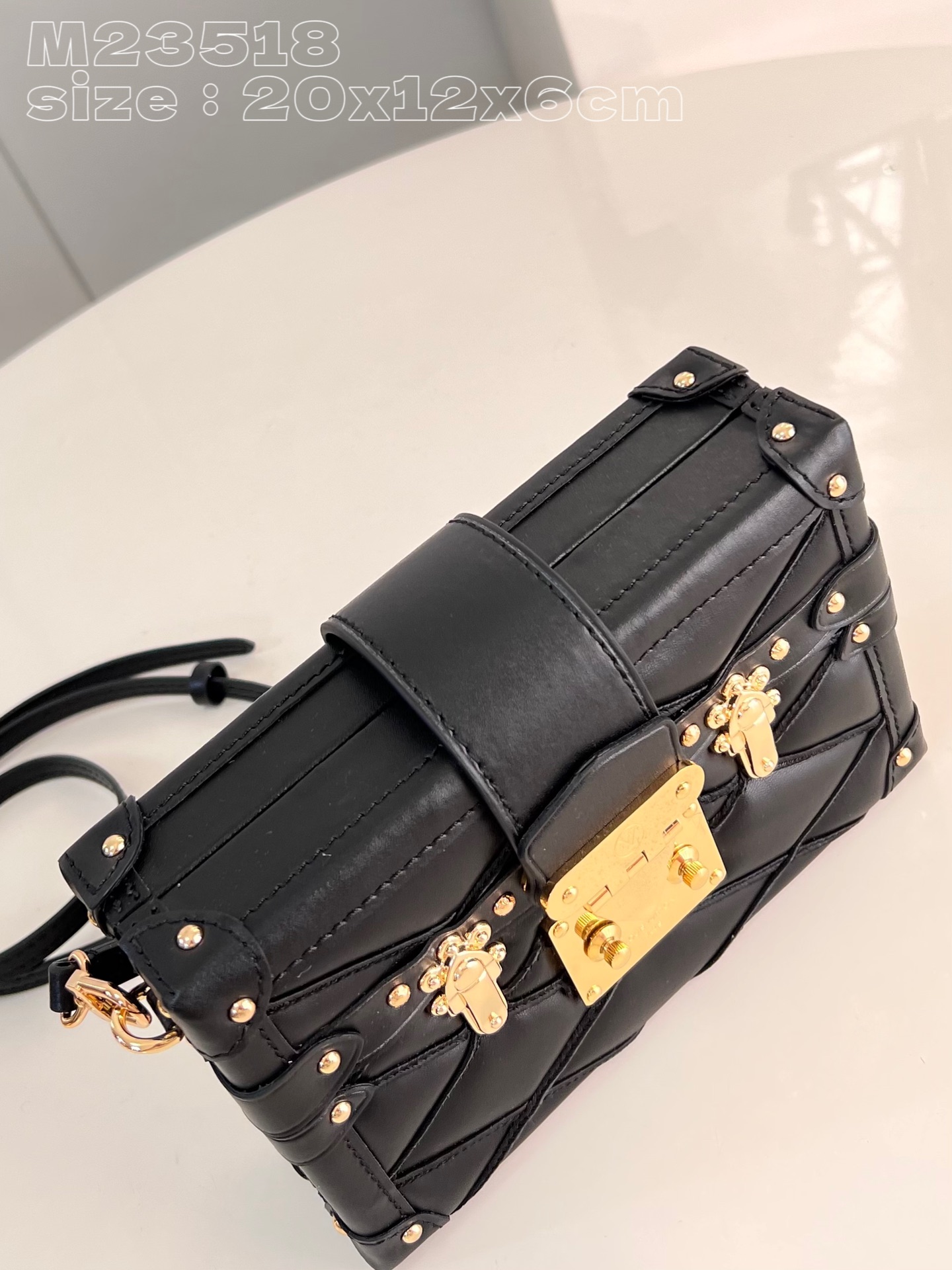 Bagsaaa L0vis Vvtt0n Petite Malle Malletage Black Bag - 20 x 12.5 x 6 cm