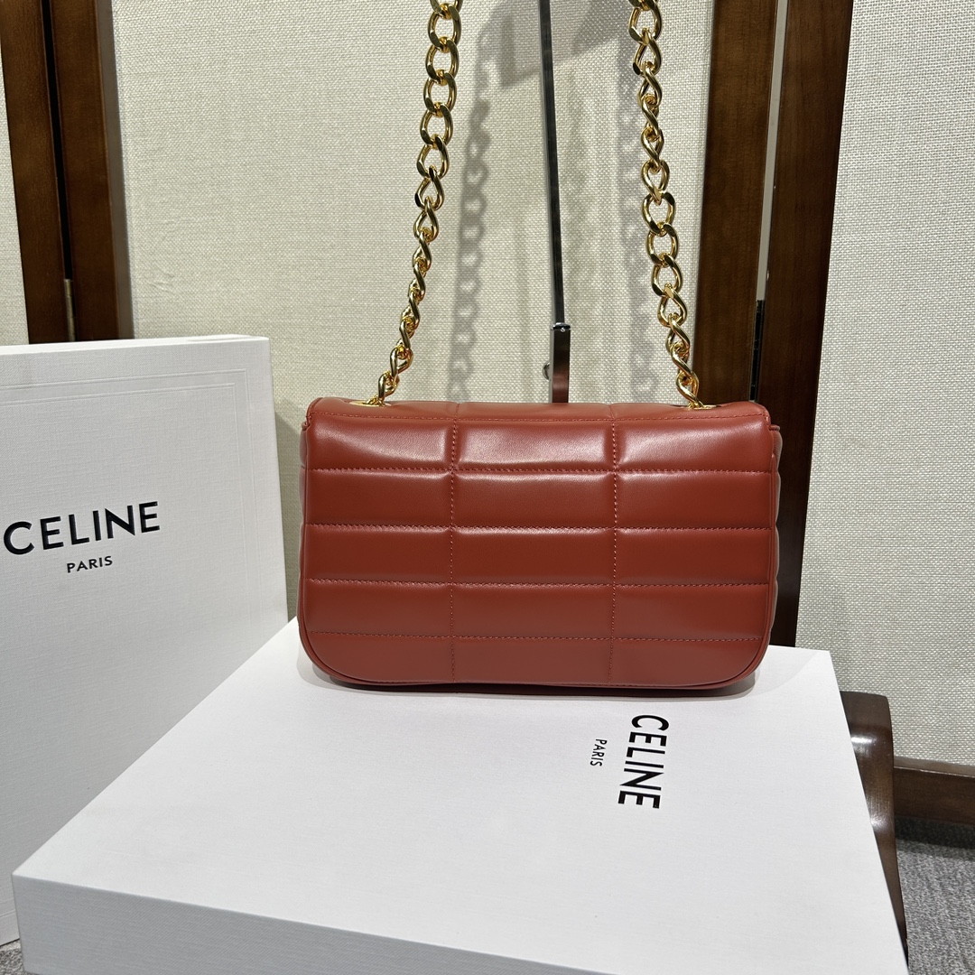 Bagsaaa Ce1i*e Chain Shoulder Bag Matelasse Monochrome Tan - 24x15x5cm
