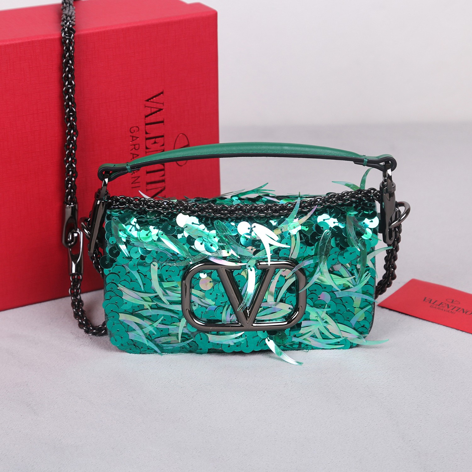 Bagsaaa Va1e*ntin0 Garavani Mini loco 3D green - 19x10.5x5cm