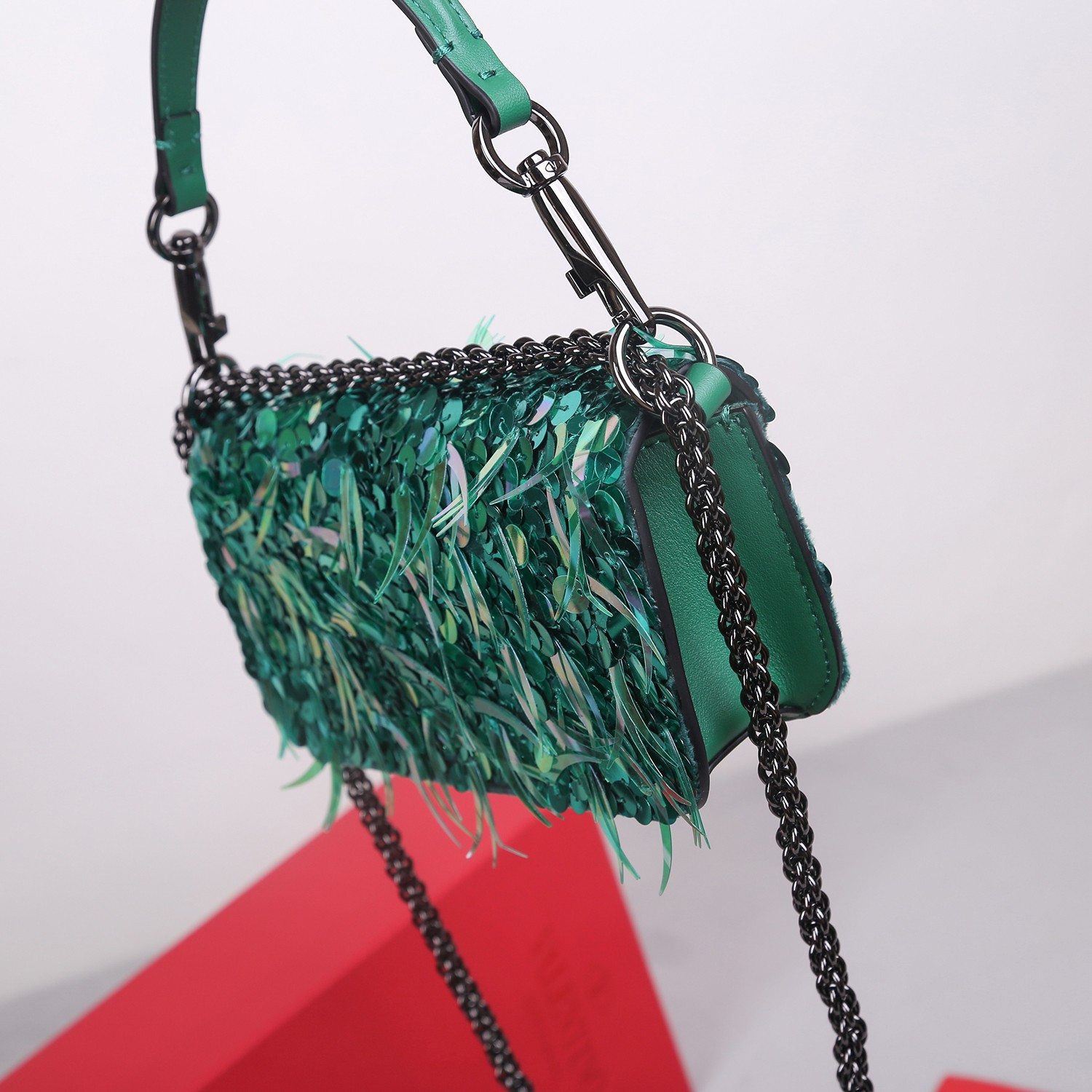 Bagsaaa Va1e*ntin0 Garavani Mini loco 3D green - 19x10.5x5cm