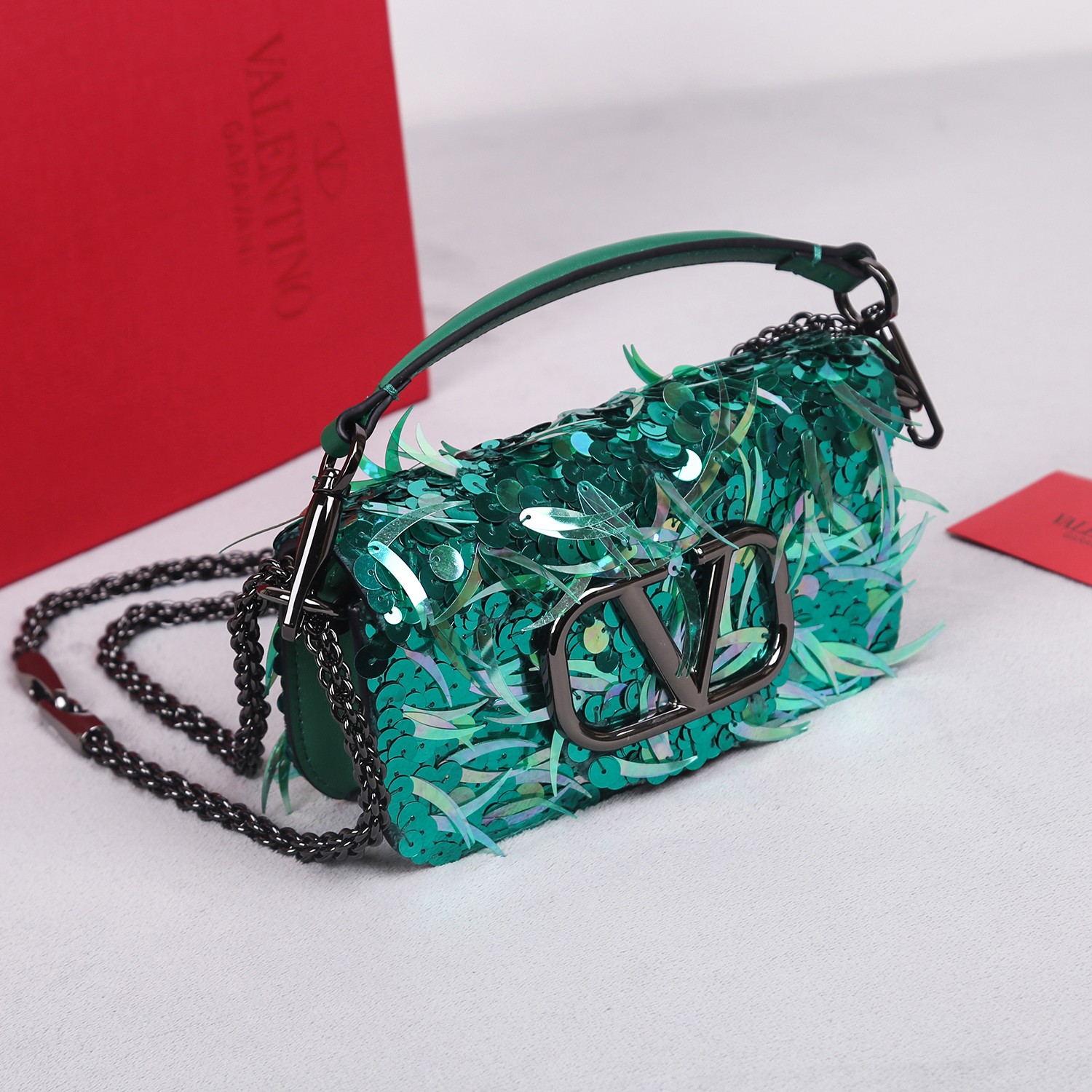 Bagsaaa Va1e*ntin0 Garavani Mini loco 3D green - 19x10.5x5cm